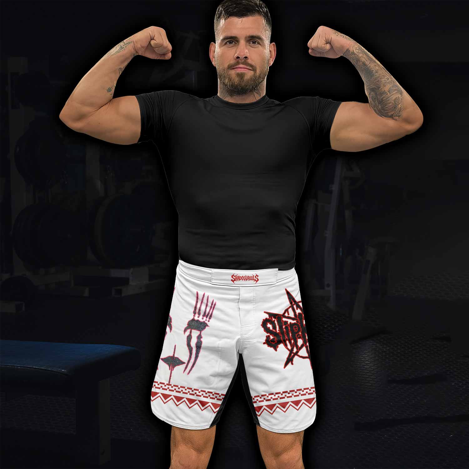 Slipknot Christmas Fight Shorts - Durable MMA & BJJ Training Gear - lifestyle view
