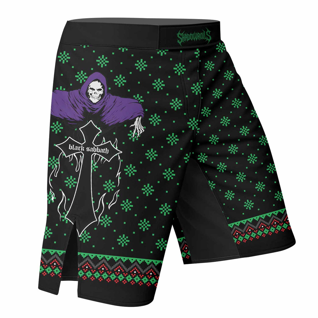 Holidays Bloody Holidays Fight Shorts | Durable MMA Fight Shorts - right side mockup