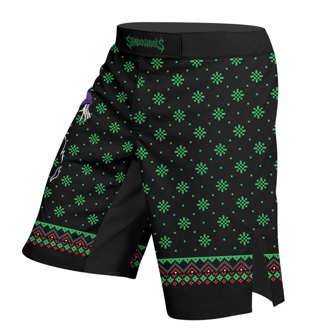 Holidays Bloody Holidays Fight Shorts | Durable MMA Fight Shorts - right side mockup