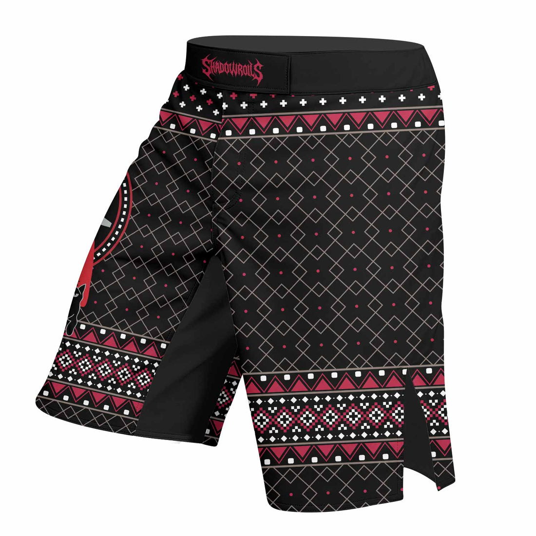 Satan's Cats Fight Shorts - Durable & Flexible MMA Fight Shorts - right side mockup