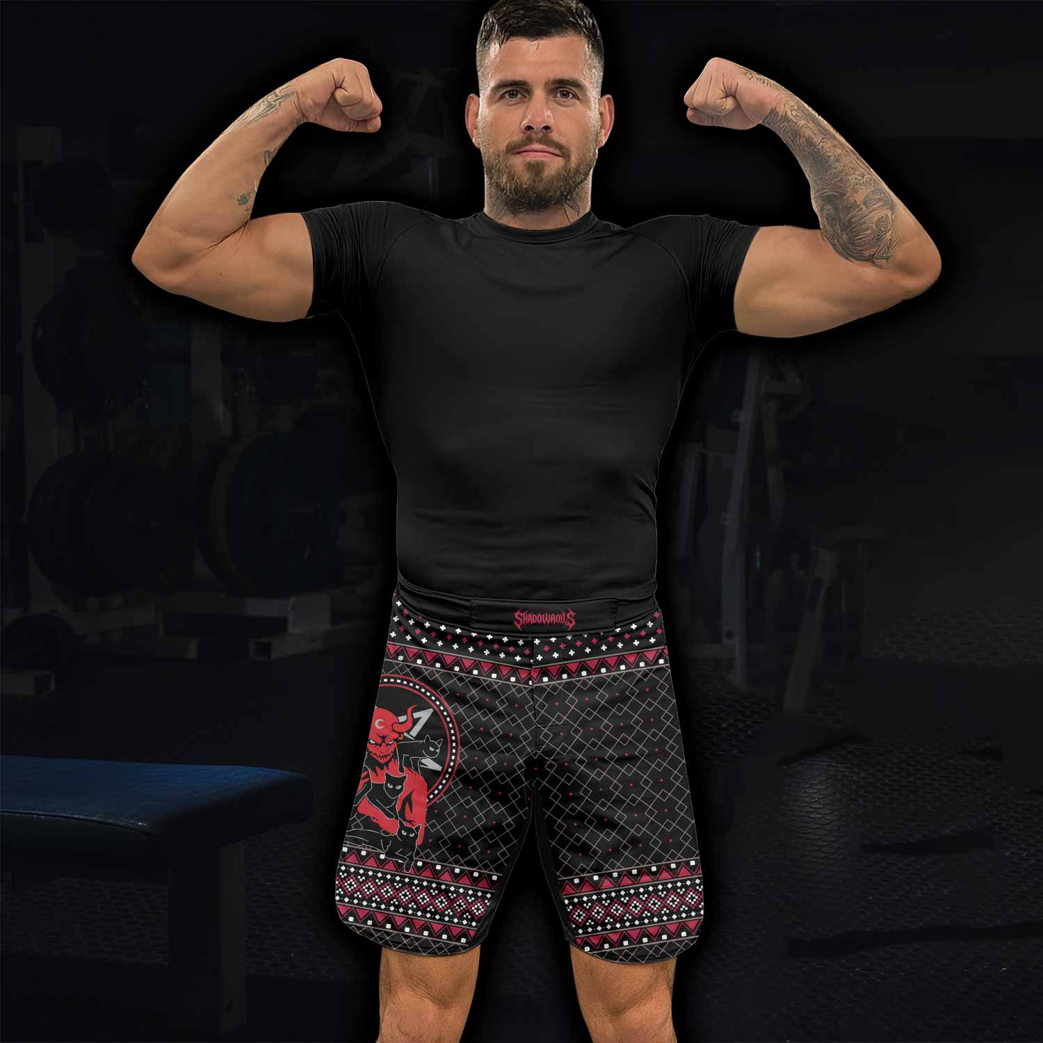 Satan's Cats Fight Shorts - Durable & Flexible MMA Fight Shorts - lifestyle view