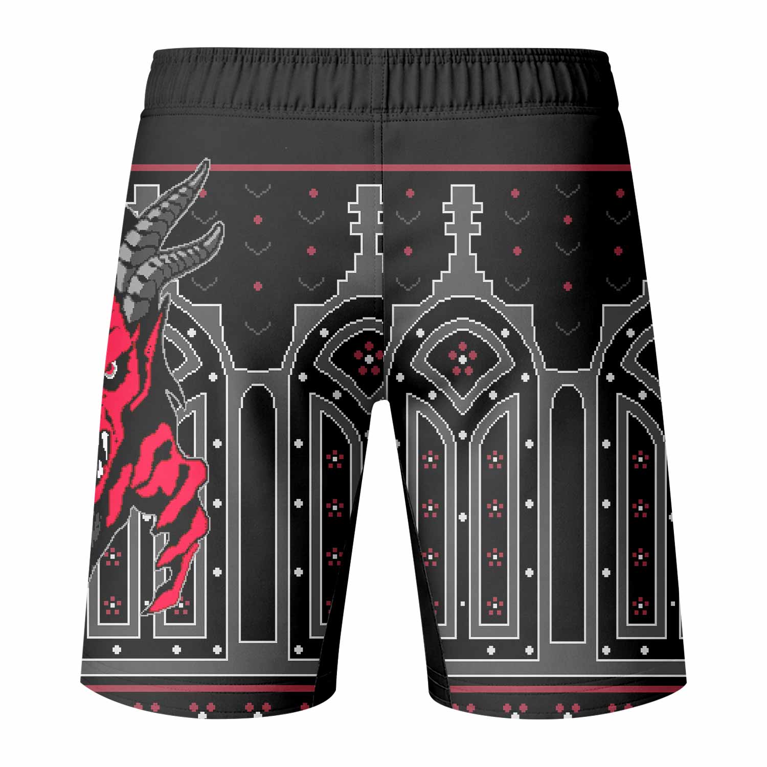 Hell's Gate Fight Shorts - Durable Fight Shorts for MMA & BJJ - back view mockup