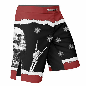 Megadeth Christmas Fight Shorts | Durable MMA, BJJ & Boxing Shorts - right side mockup
