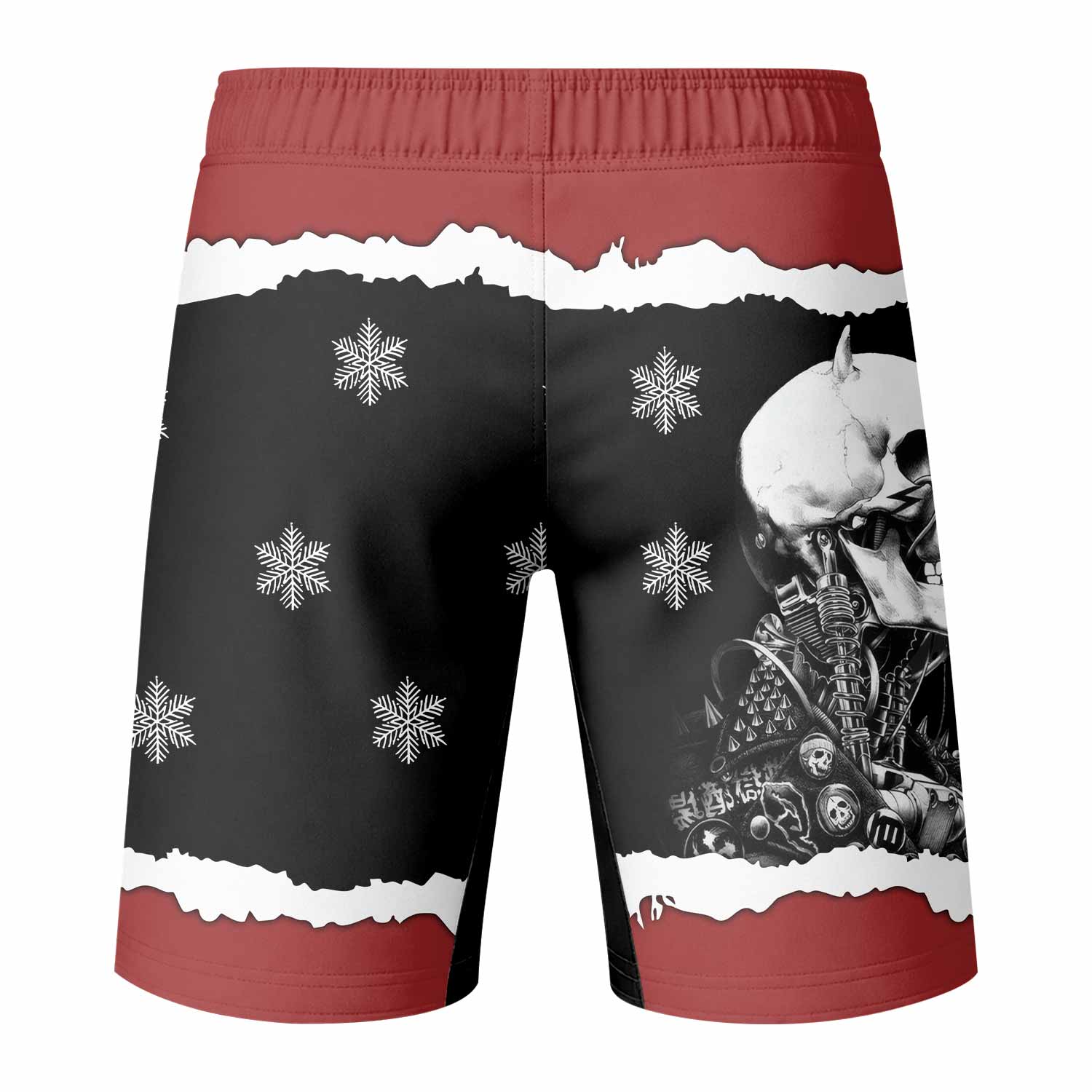 Megadeth Christmas Fight Shorts | Durable MMA, BJJ & Boxing Shorts - back view mockup