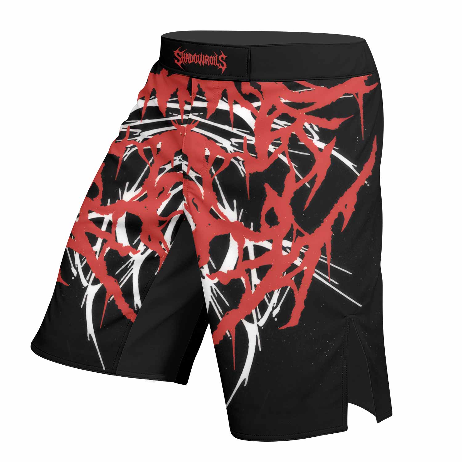 Infernal Spines Fight Shorts | Performance MMA Training Shorts - left side mockup