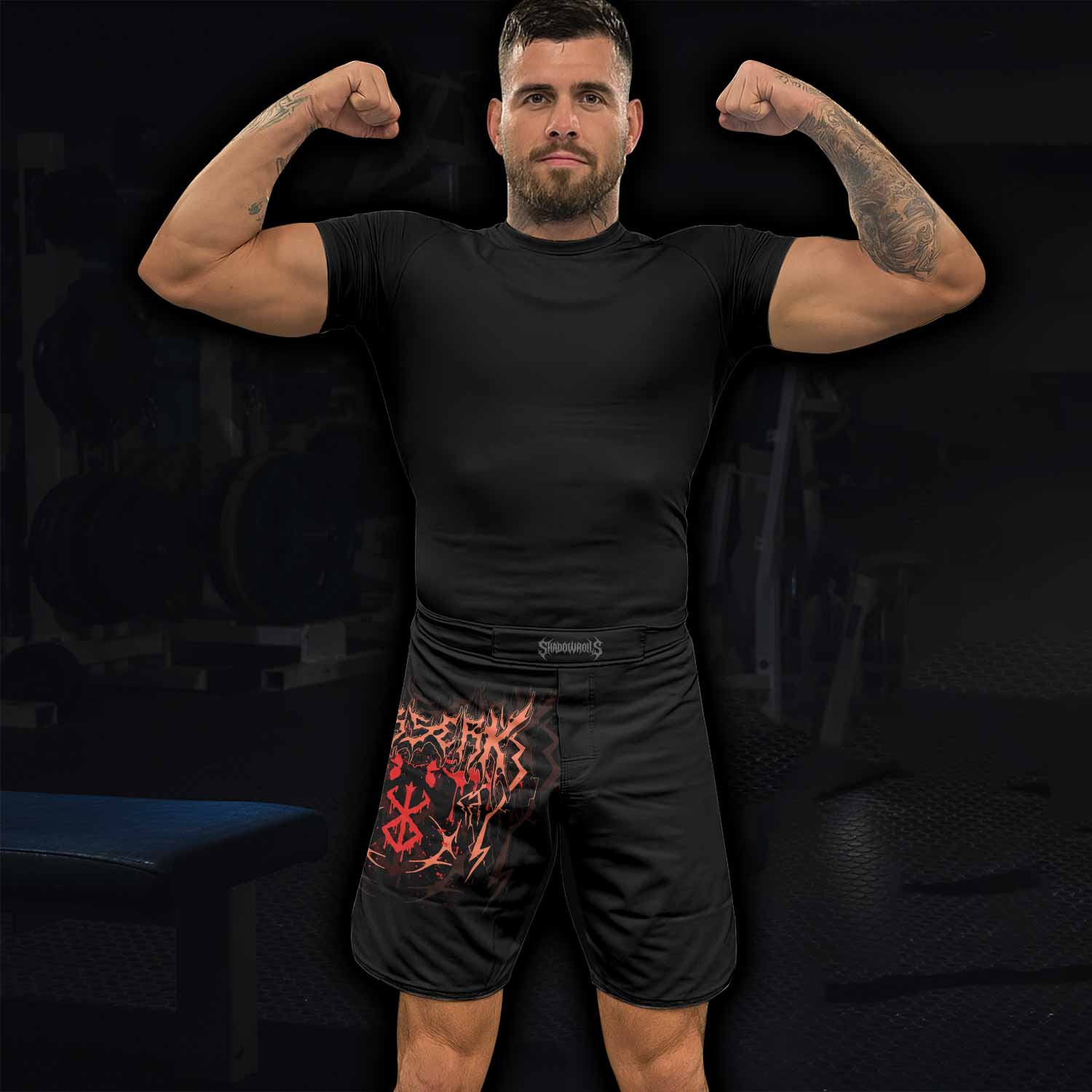 Berserker's Oath Fight Shorts - Durable MMA & Training Shorts - lifestyle view