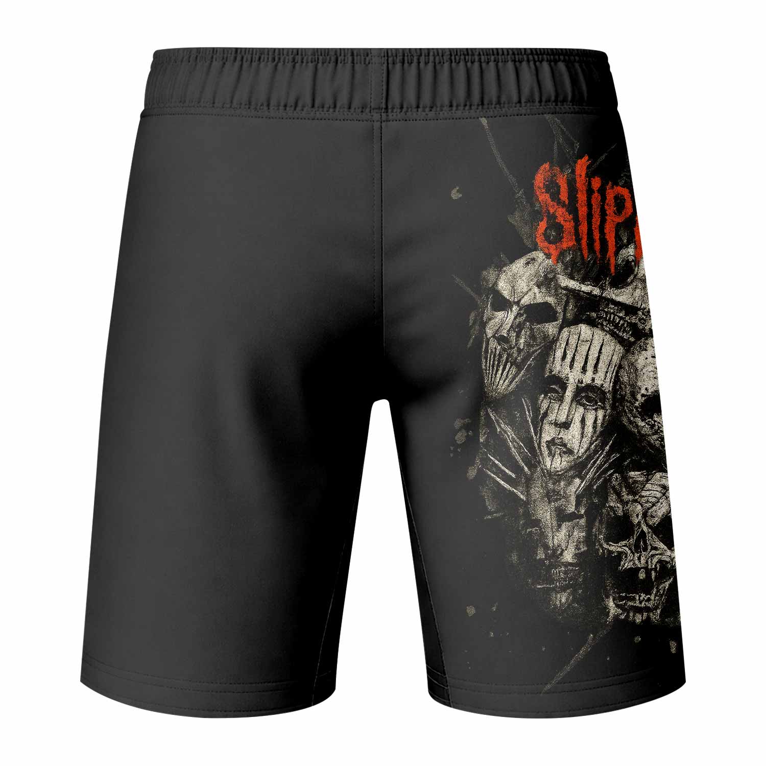Slipknot Skull Fight Shorts – Durable MMA, BJJ & Boxing Gear - back view mockup