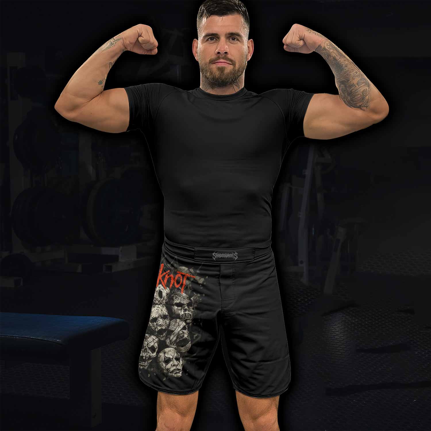 Slipknot Skull Fight Shorts – Durable MMA, BJJ & Boxing Gear - lifestyle view