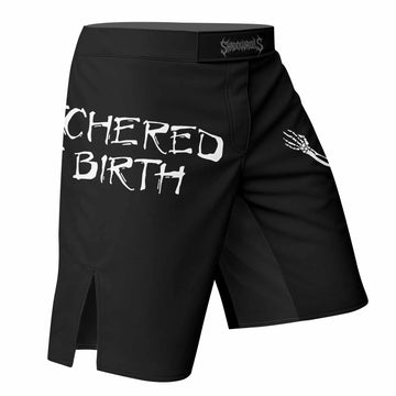 Butchered at Birth Fight Shorts - Durable MMA & Training Shorts - right side mockup