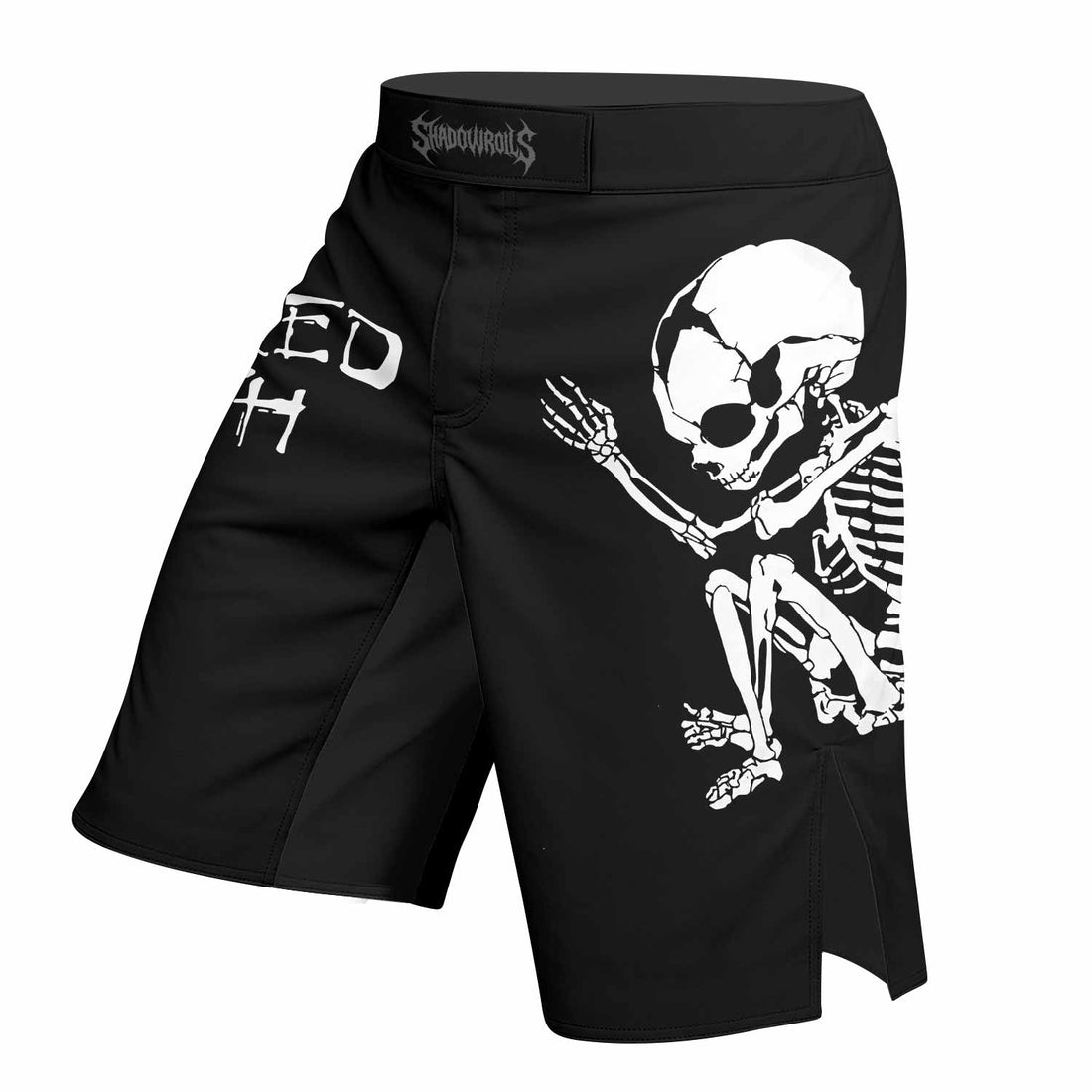 Butchered at Birth Fight Shorts - Durable MMA & Training Shorts - right side mockup