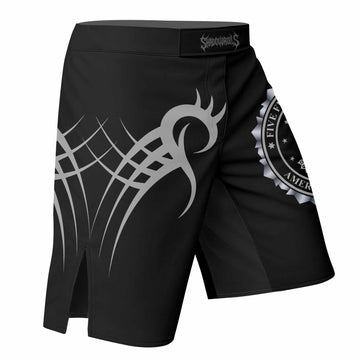 Five Finger Death Punch Fight Shorts - Durable MMA & Training Shorts - right side mockup
