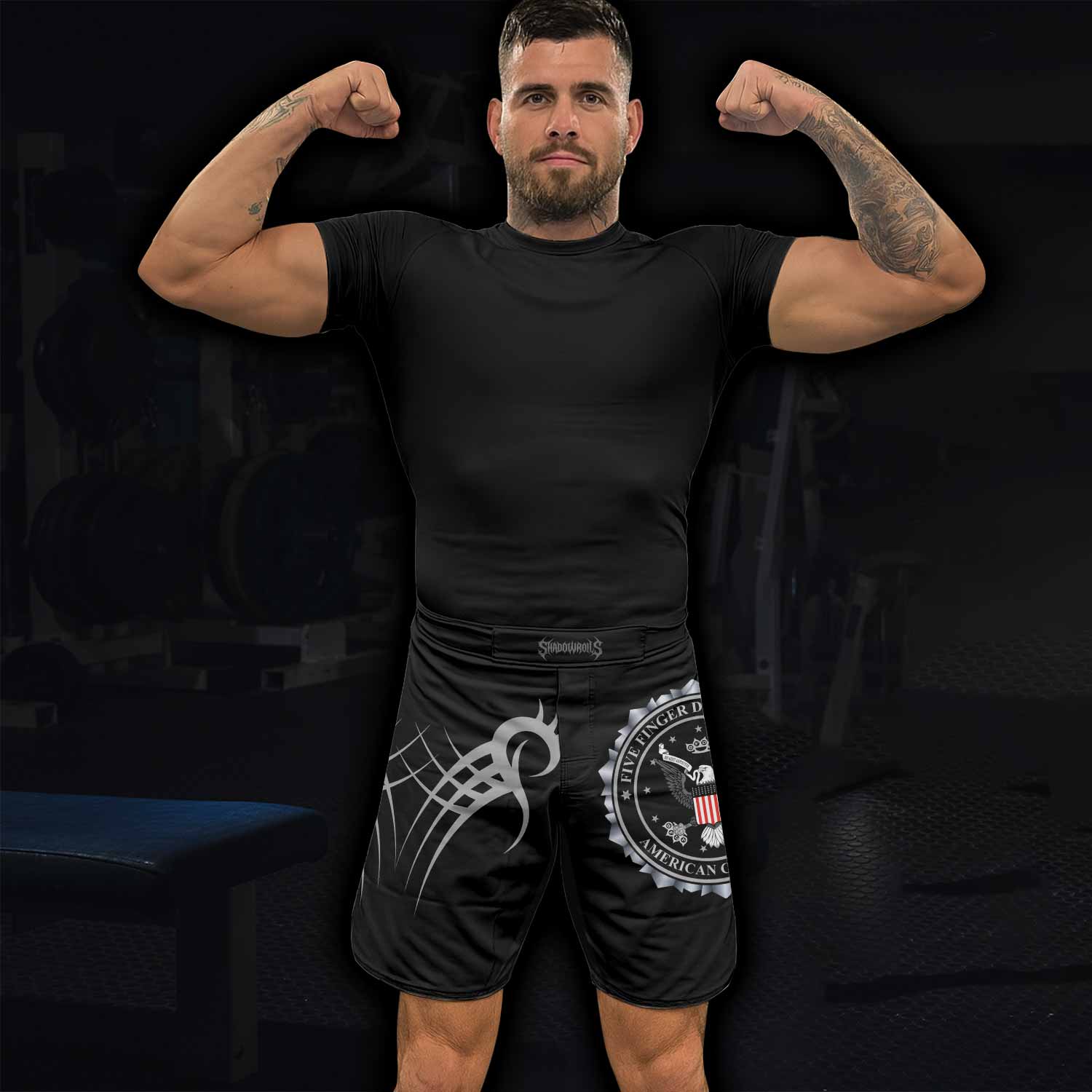 Five Finger Death Punch Fight Shorts - Durable MMA & Training Shorts - lifestyle view