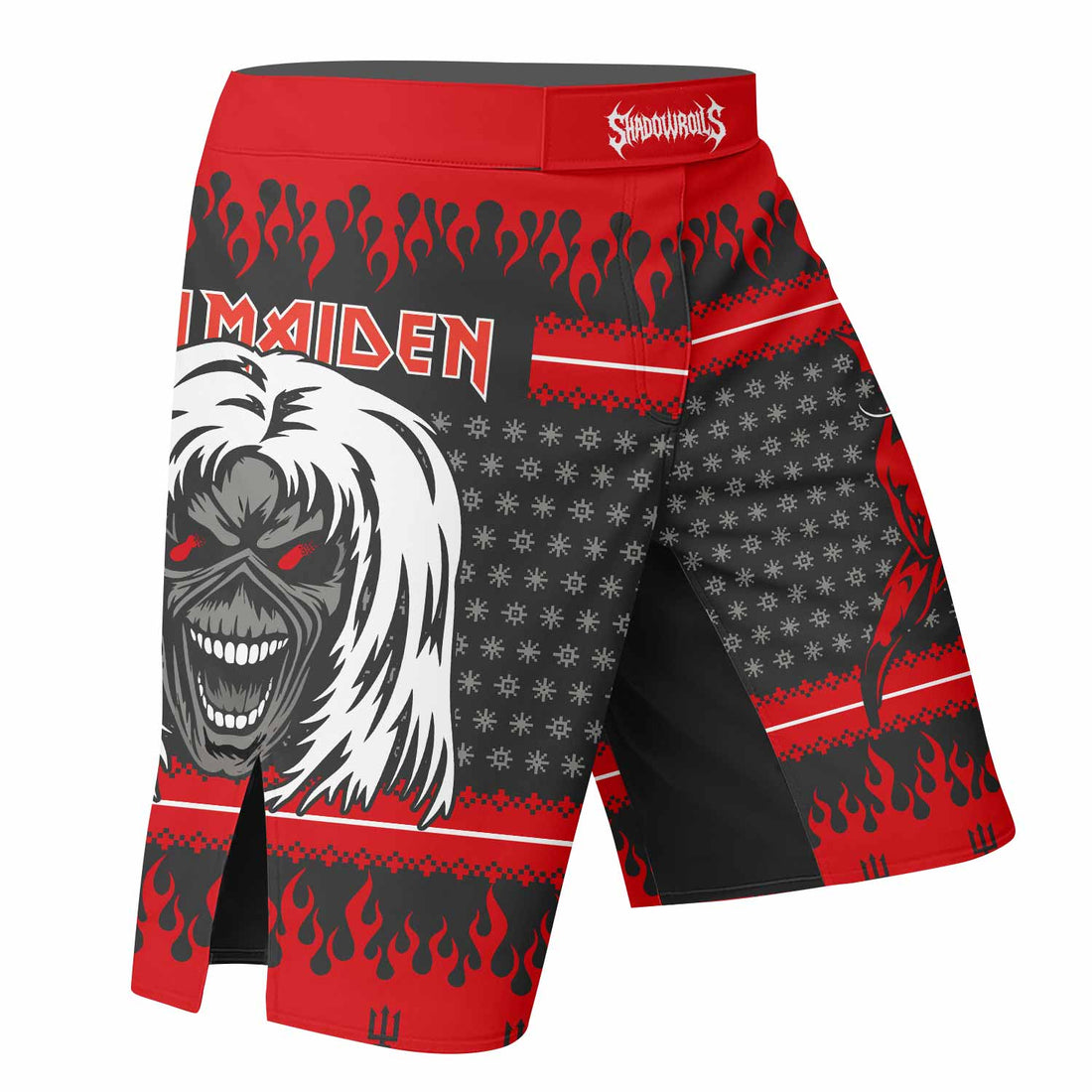 Iron Maiden Devil Fight Shorts - Durable MMA & Training Shorts - right side mockup