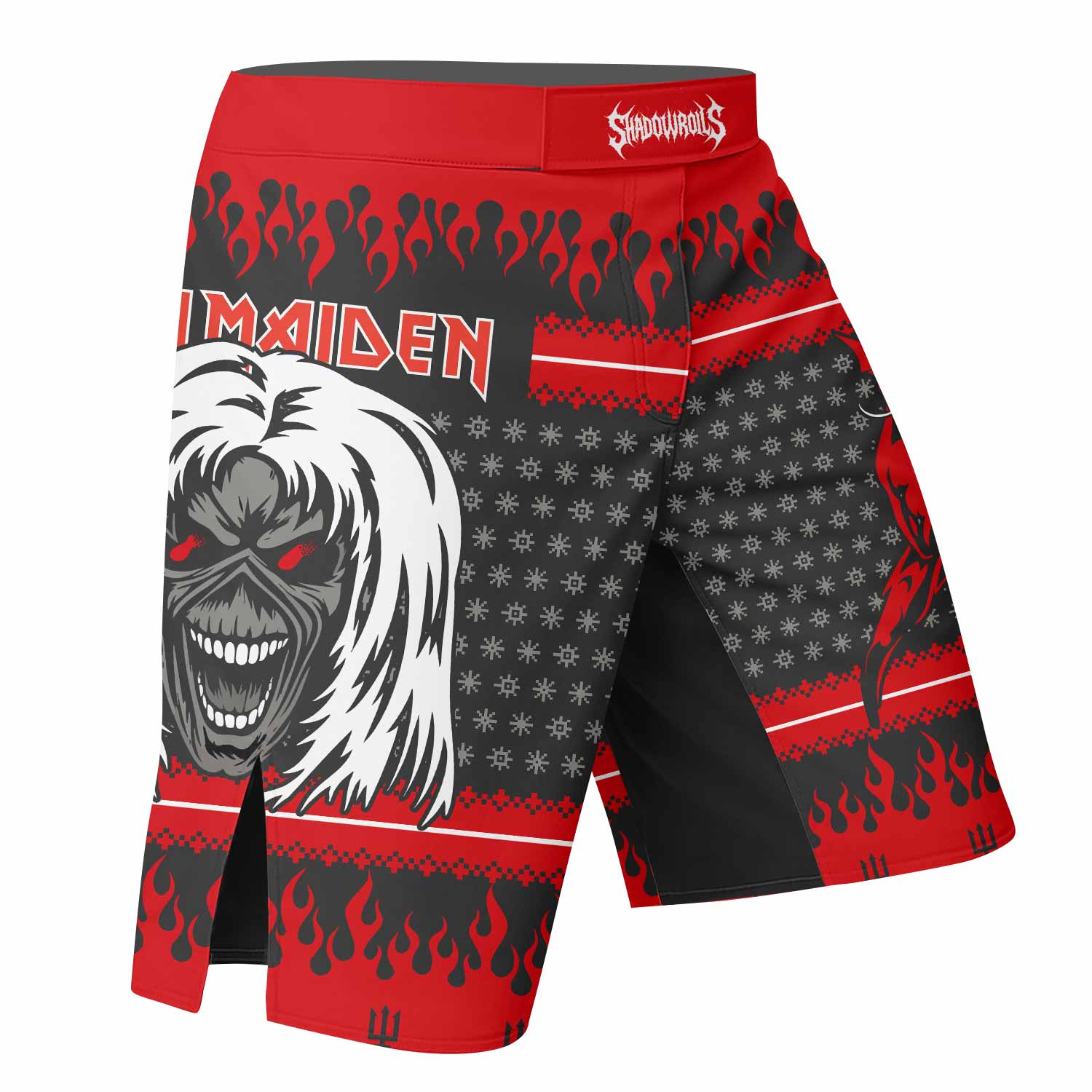 Iron Maiden Devil Fight Shorts - Durable MMA & Training Shorts - right side mockup