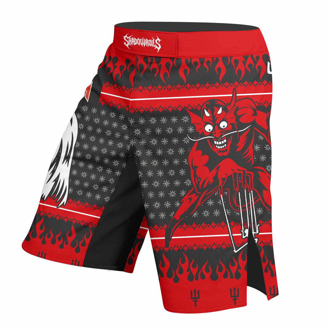 Iron Maiden Devil Fight Shorts - Durable MMA & Training Shorts - right side mockup