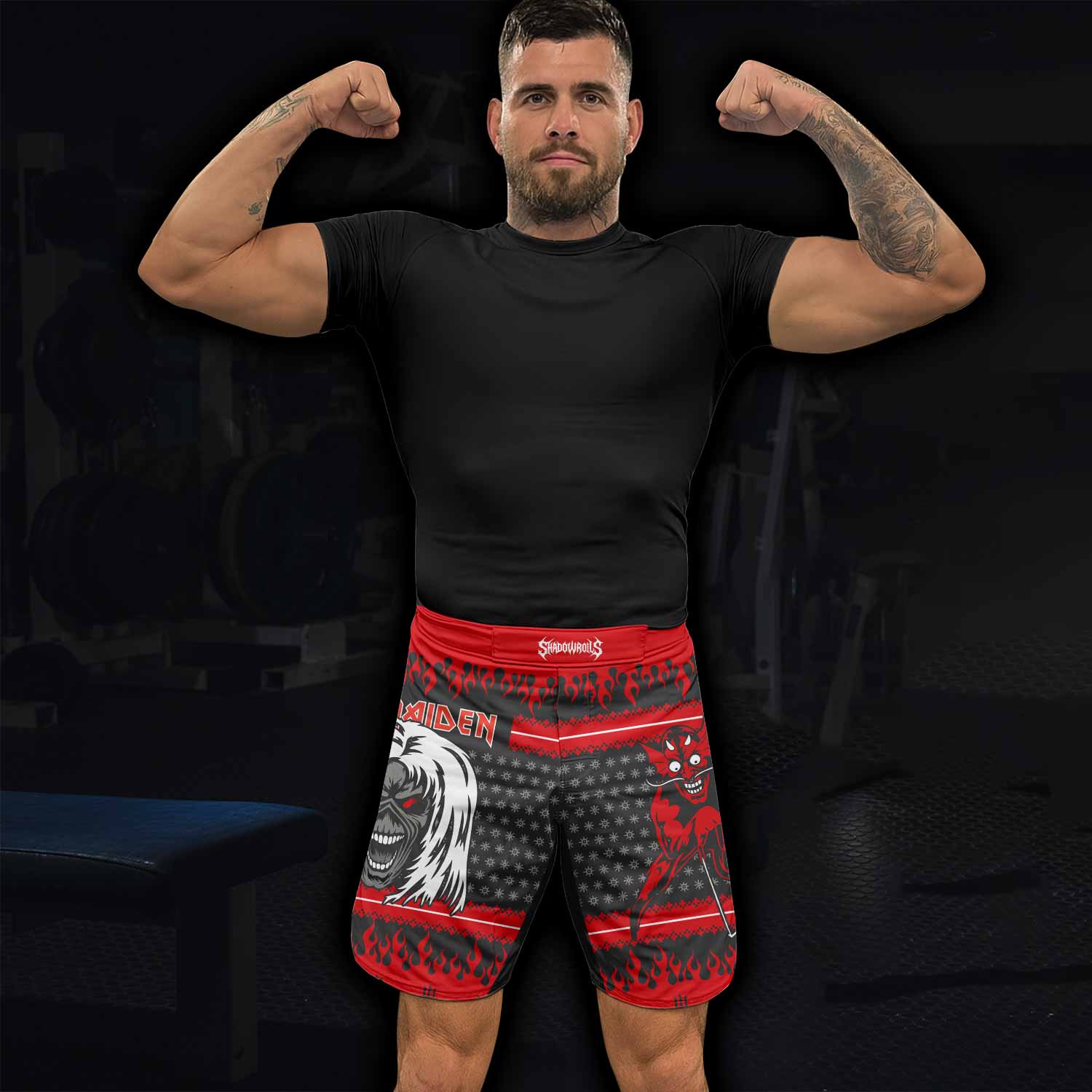Iron Maiden Devil Fight Shorts - Durable MMA & Training Shorts - lifestyle view