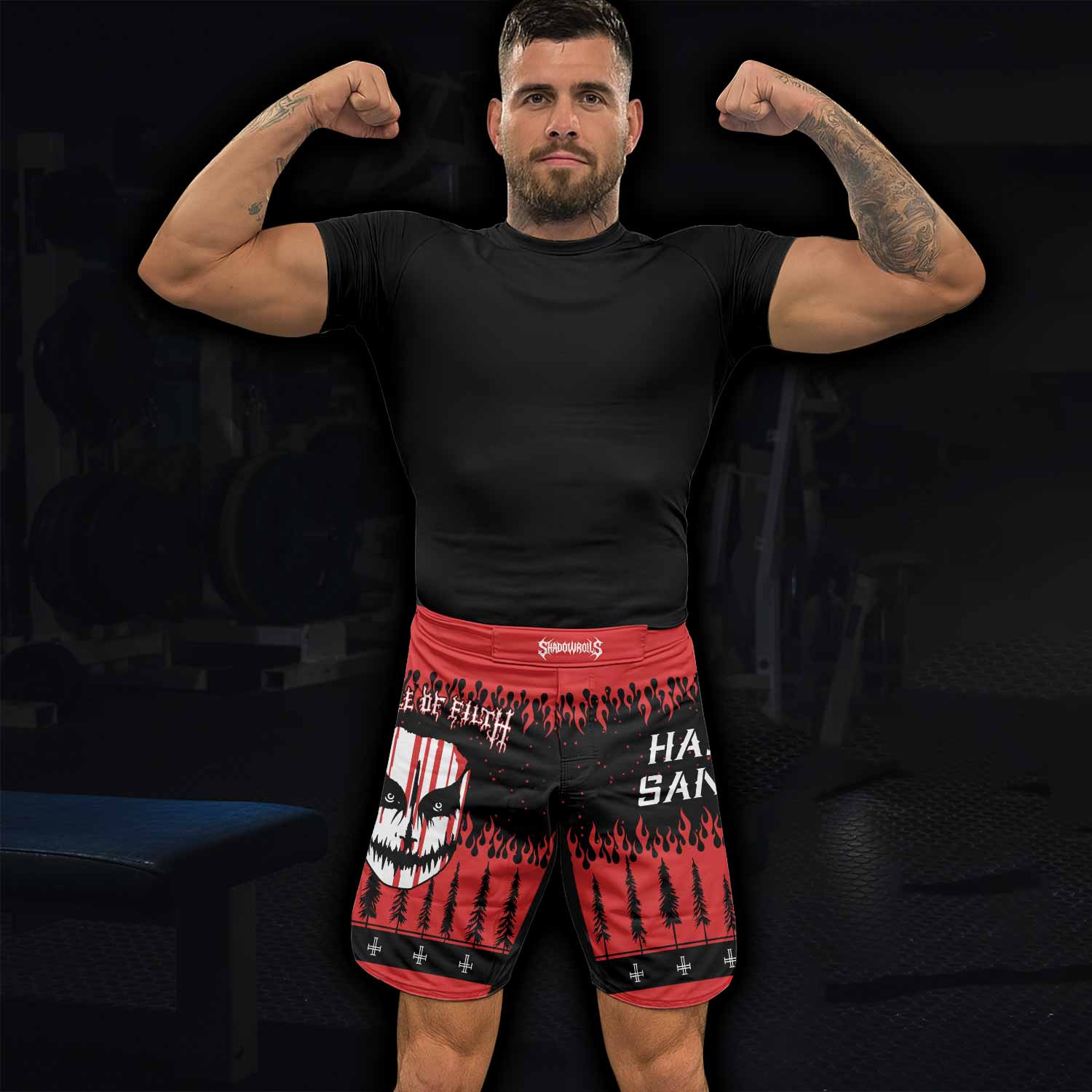 Cradle of Filth Hail Santa Fight Shorts | MMA & BJJ Performance - lifestyle view