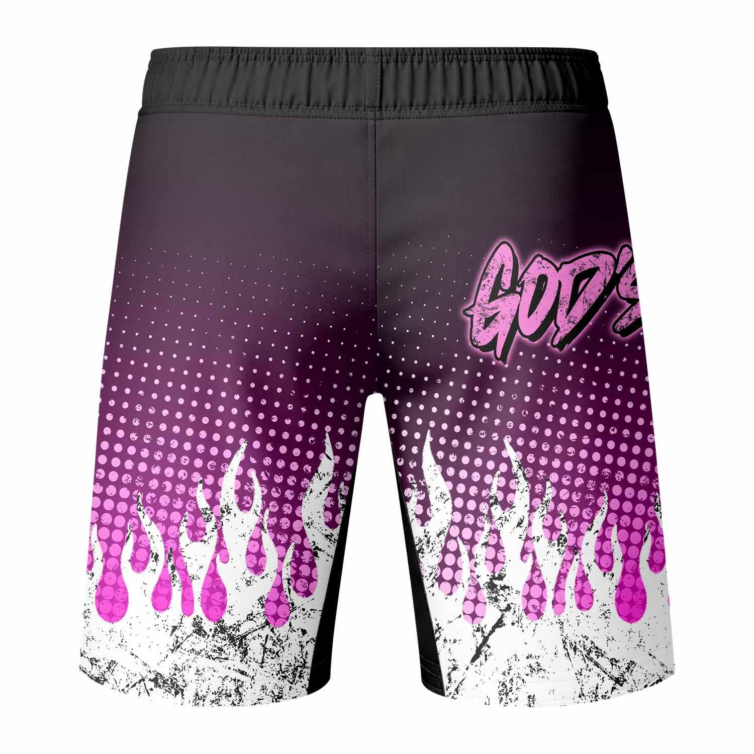 God's Will Be Done Fight Shorts - Durable Fight Shorts for MMA & Training - back view mockup