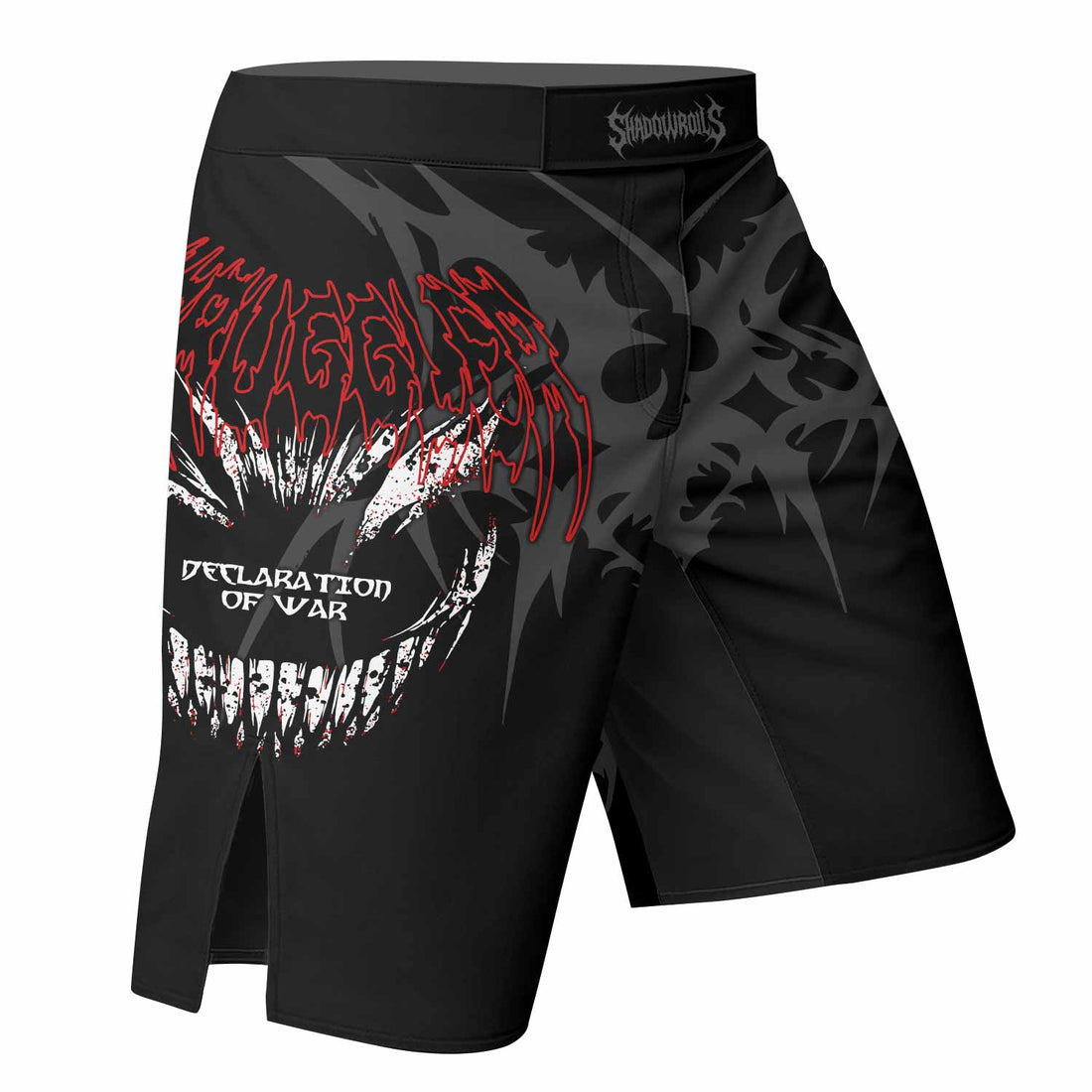 Declaration of War Fight Shorts - Durable MMA & Training Shorts - right side mockup