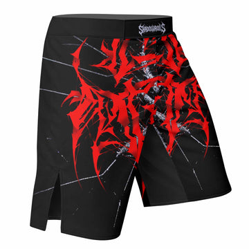 Crimson Arachnid Metal Fight Shorts - Durable MMA Fight Shorts - right side mockup