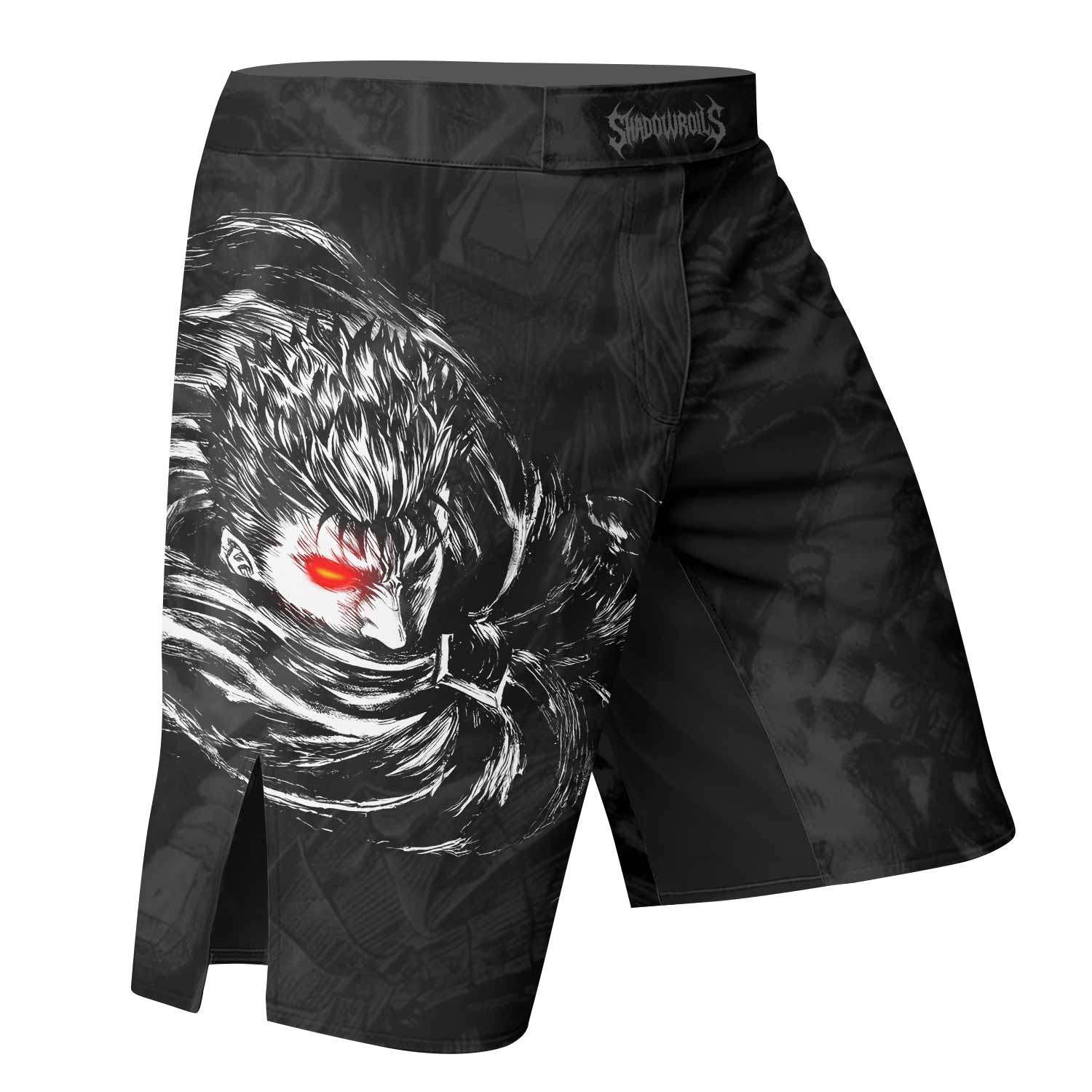 Black Swordsman Berserk Fight Shorts | MMA & Training Apparel - right side mockup