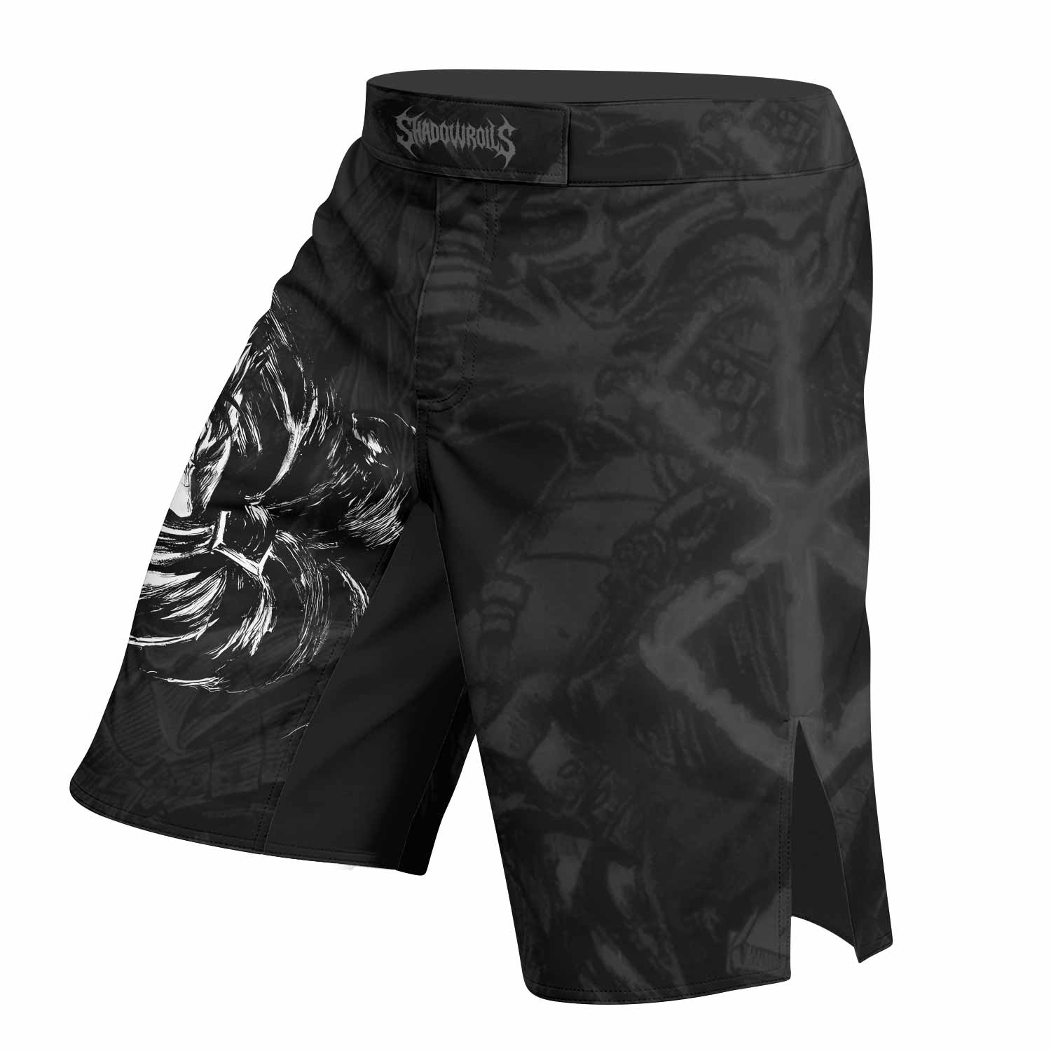 Black Swordsman Berserk Fight Shorts | MMA & Training Apparel - left side mockup