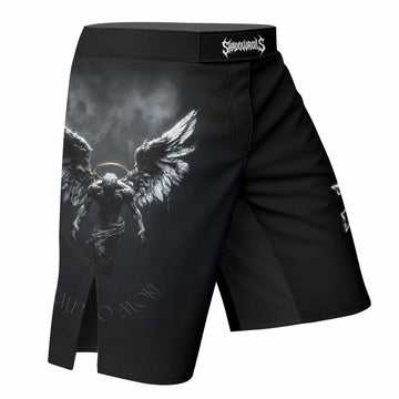 Memento Mori Fight Shorts - Durable, Flexible MMA & BJJ Shorts - right side mockup