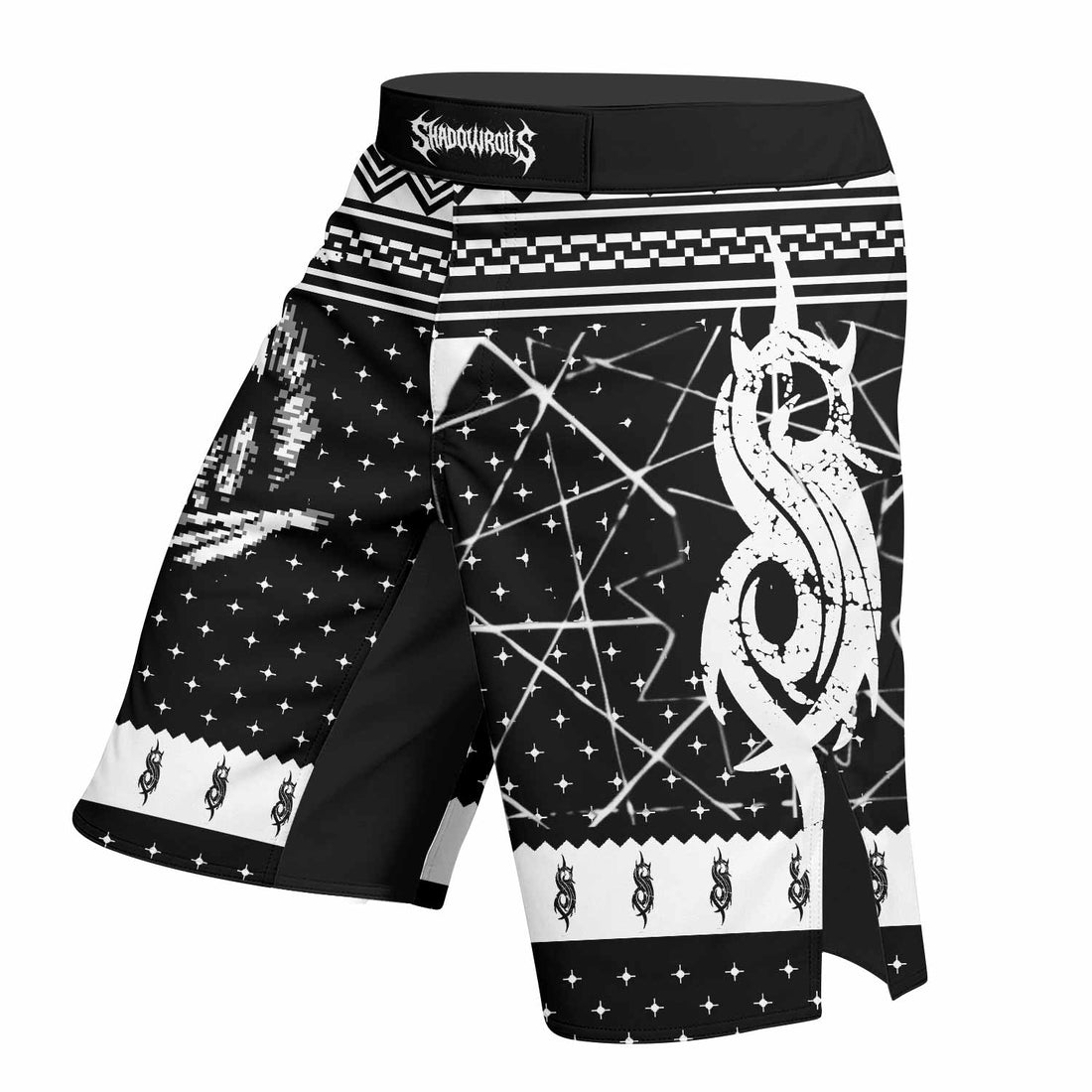 Slipknot Baphomet Fight Shorts | Durable MMA Fight Shorts - right side mockup