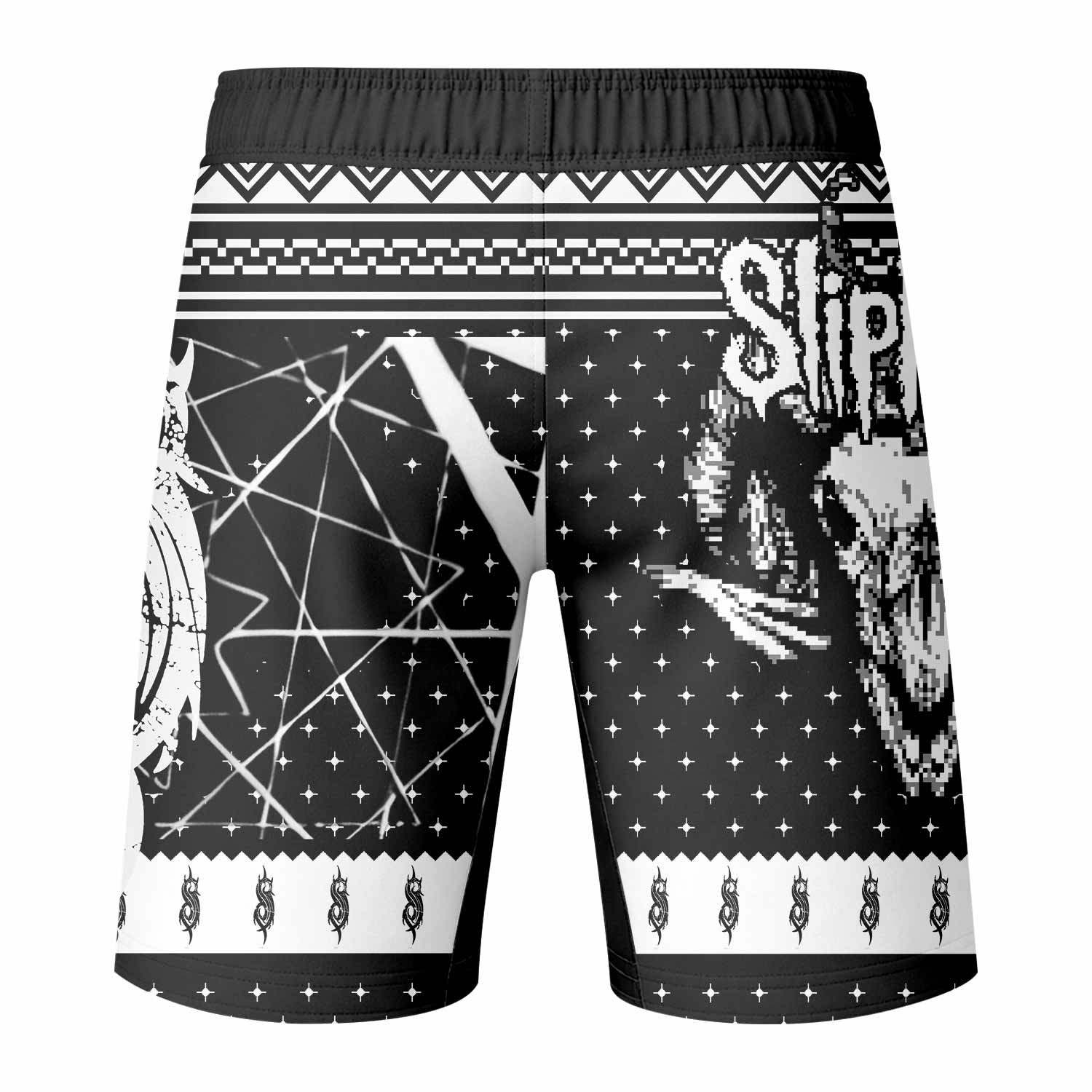 Slipknot Baphomet Fight Shorts | Durable MMA Fight Shorts - back view mockup