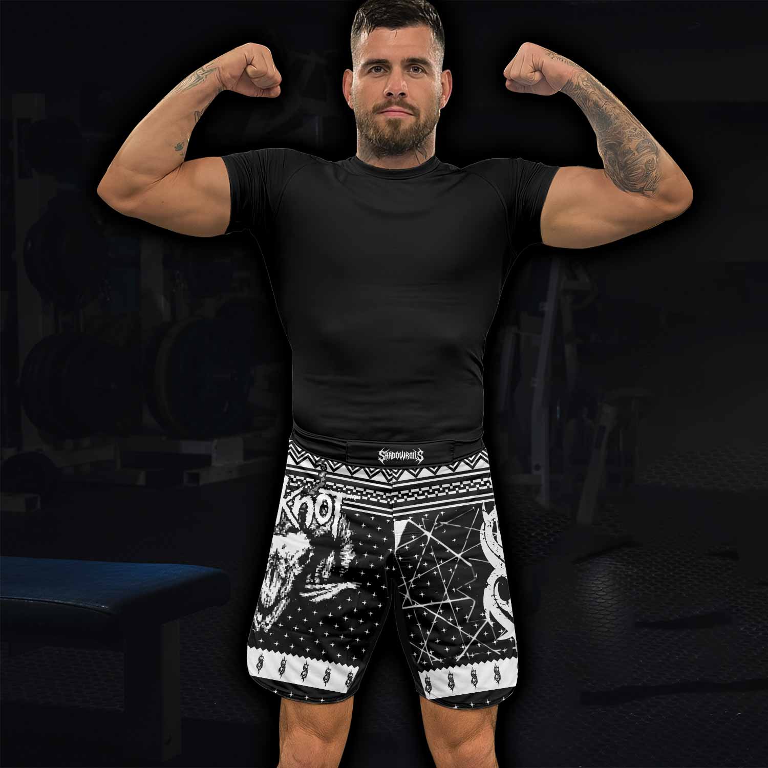 Slipknot Baphomet Fight Shorts | Durable MMA Fight Shorts - lifestyle view