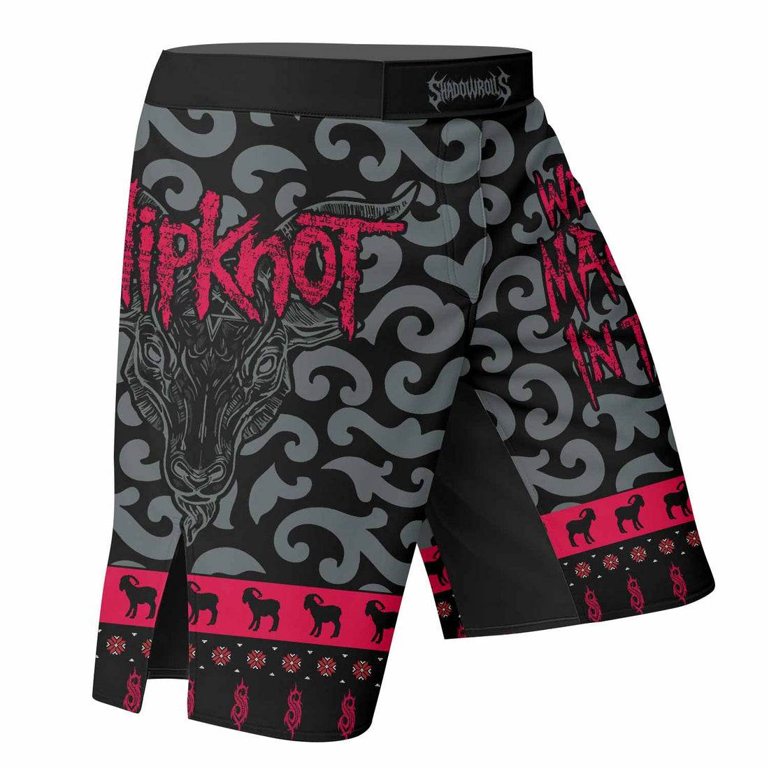 Slipknot Maggots Fight Shorts - Durable MMA Training Shorts - right side mockup