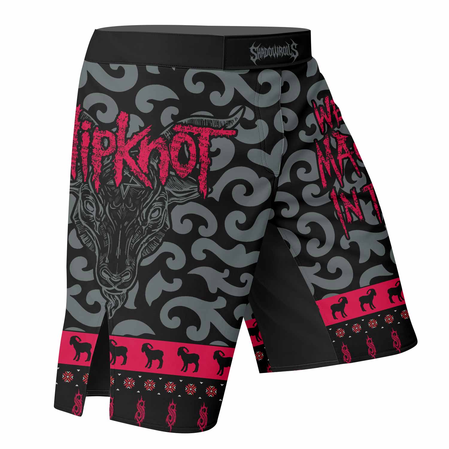 Slipknot Maggots Fight Shorts - Durable MMA Training Shorts - right side mockup