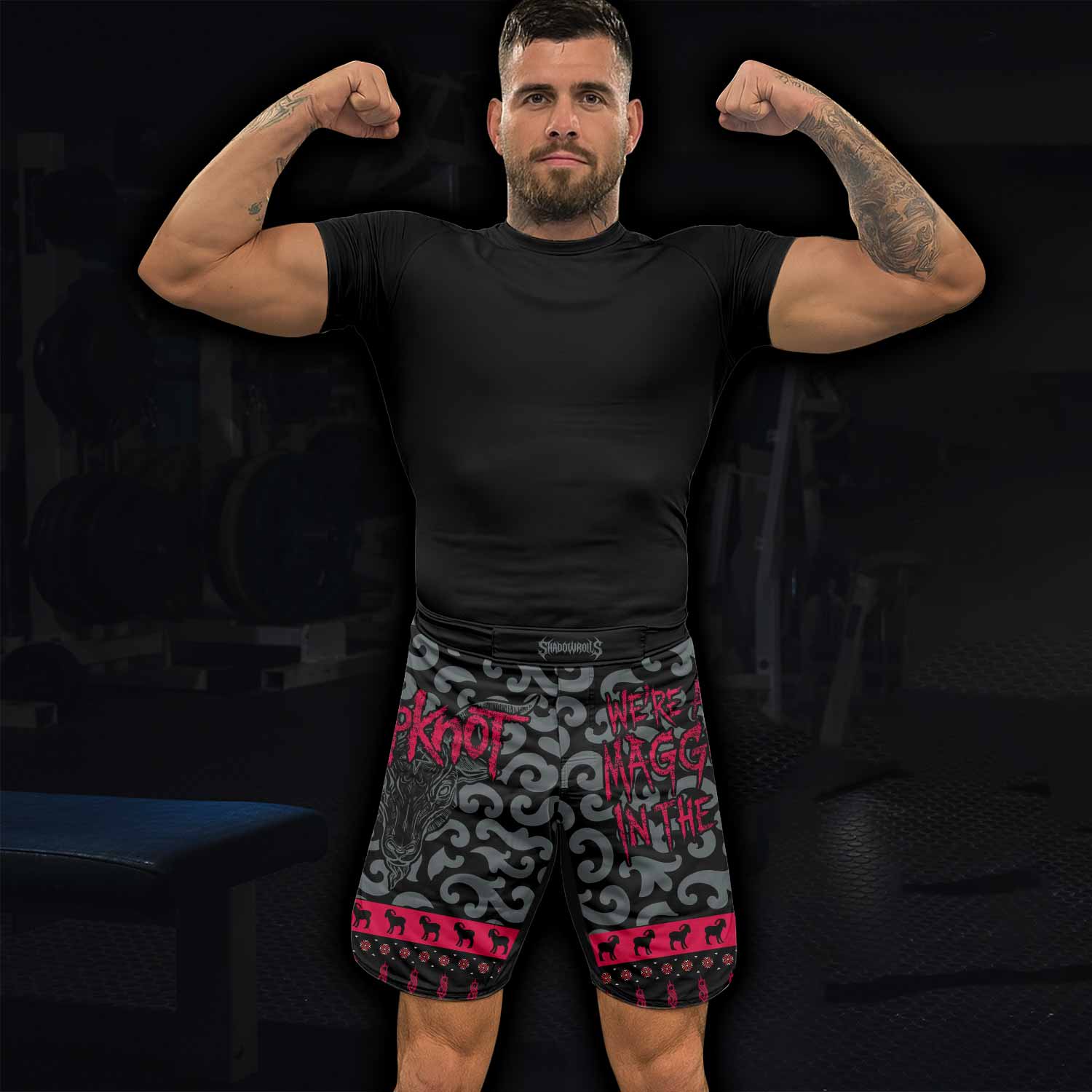 Slipknot Maggots Fight Shorts - Durable MMA Training Shorts - lifestyle view