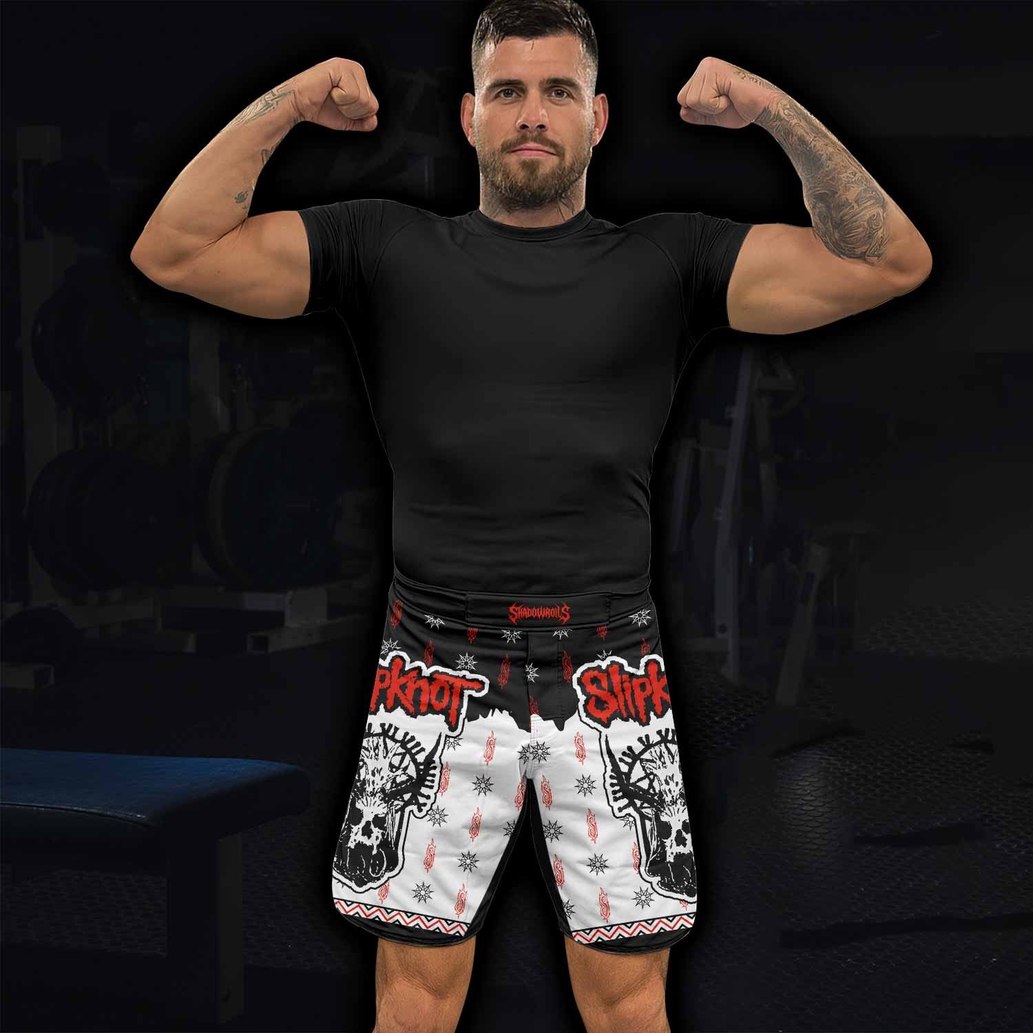 Slipknot Infernal Goat Fight Shorts - Durable MMA & BJJ Gear - lifestyle view