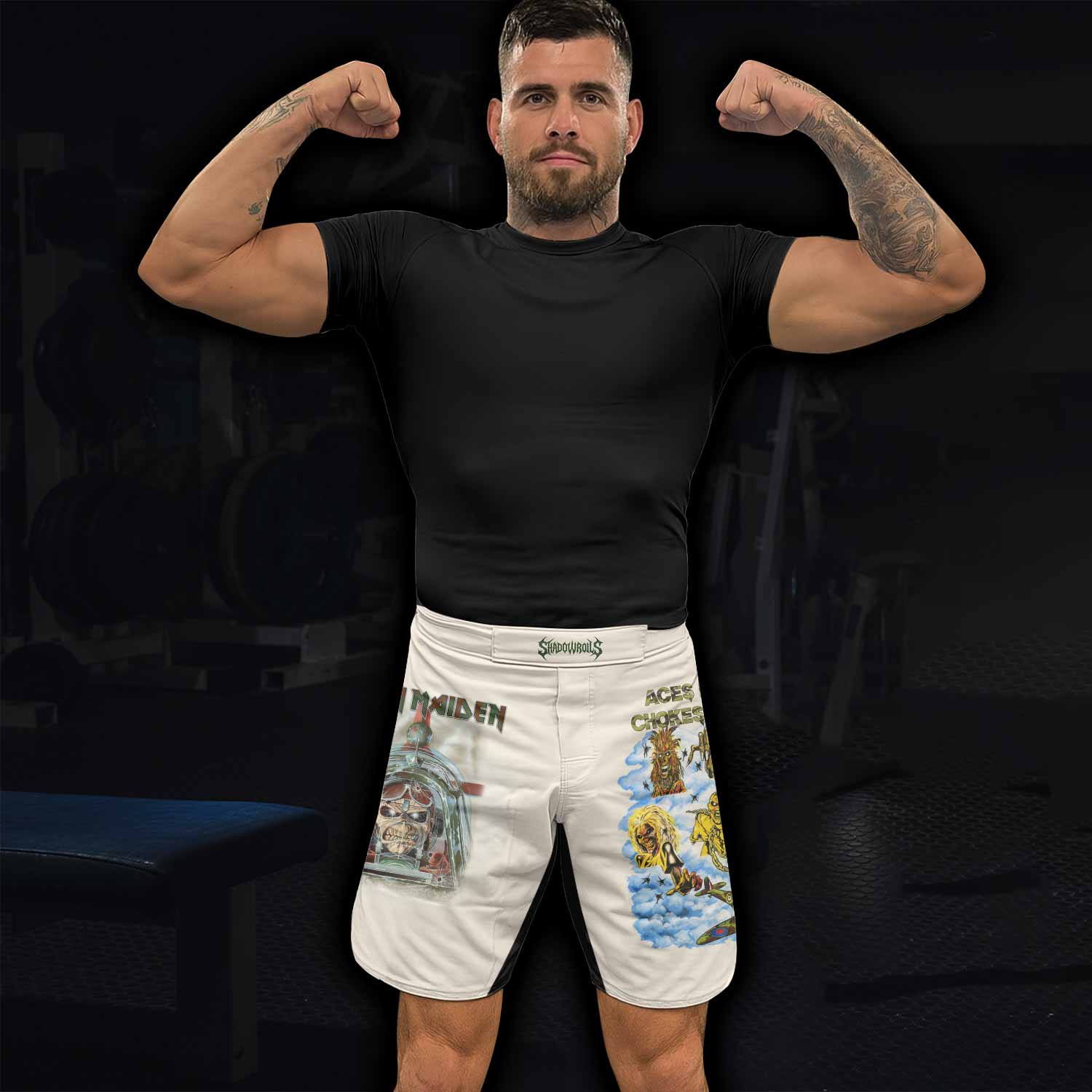 Iron Maiden Aces High Chokes Tight Fight Shorts - MMA, BJJ, Boxing - lifestyle view