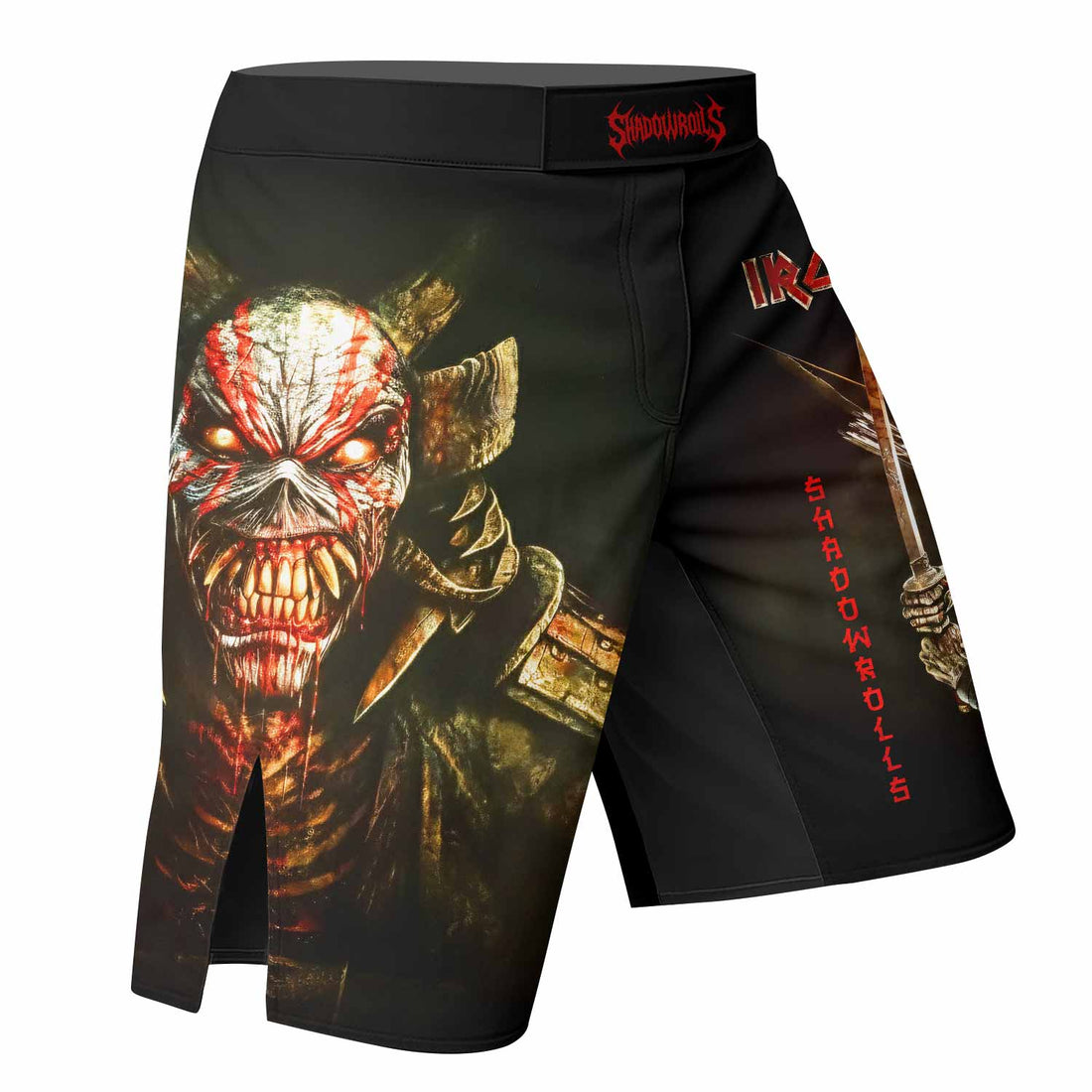 Iron Maiden Samurai Fight Shorts | MMA, BJJ, Boxing Apparel - right side mockup