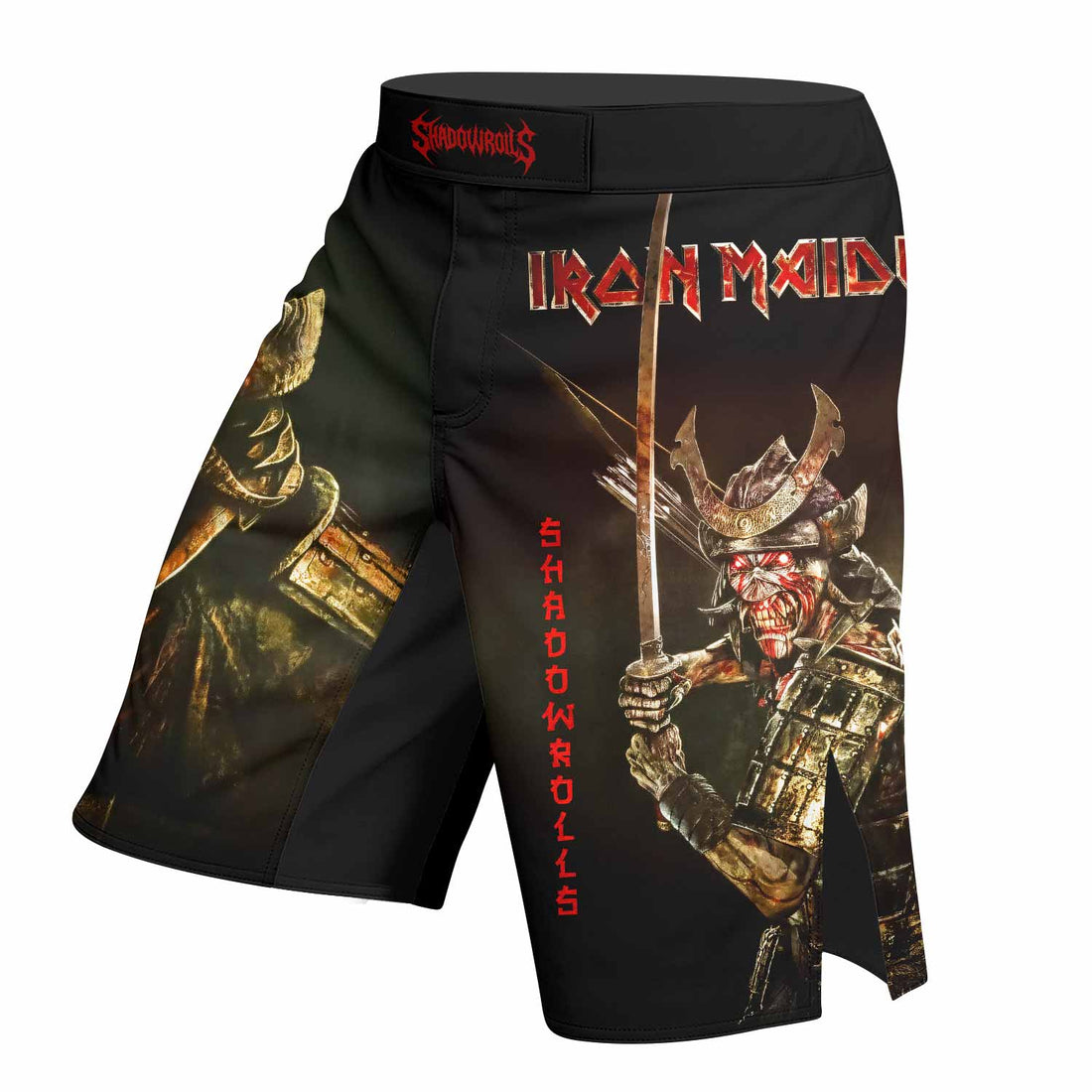Iron Maiden Samurai Fight Shorts | MMA, BJJ, Boxing Apparel - right side mockup