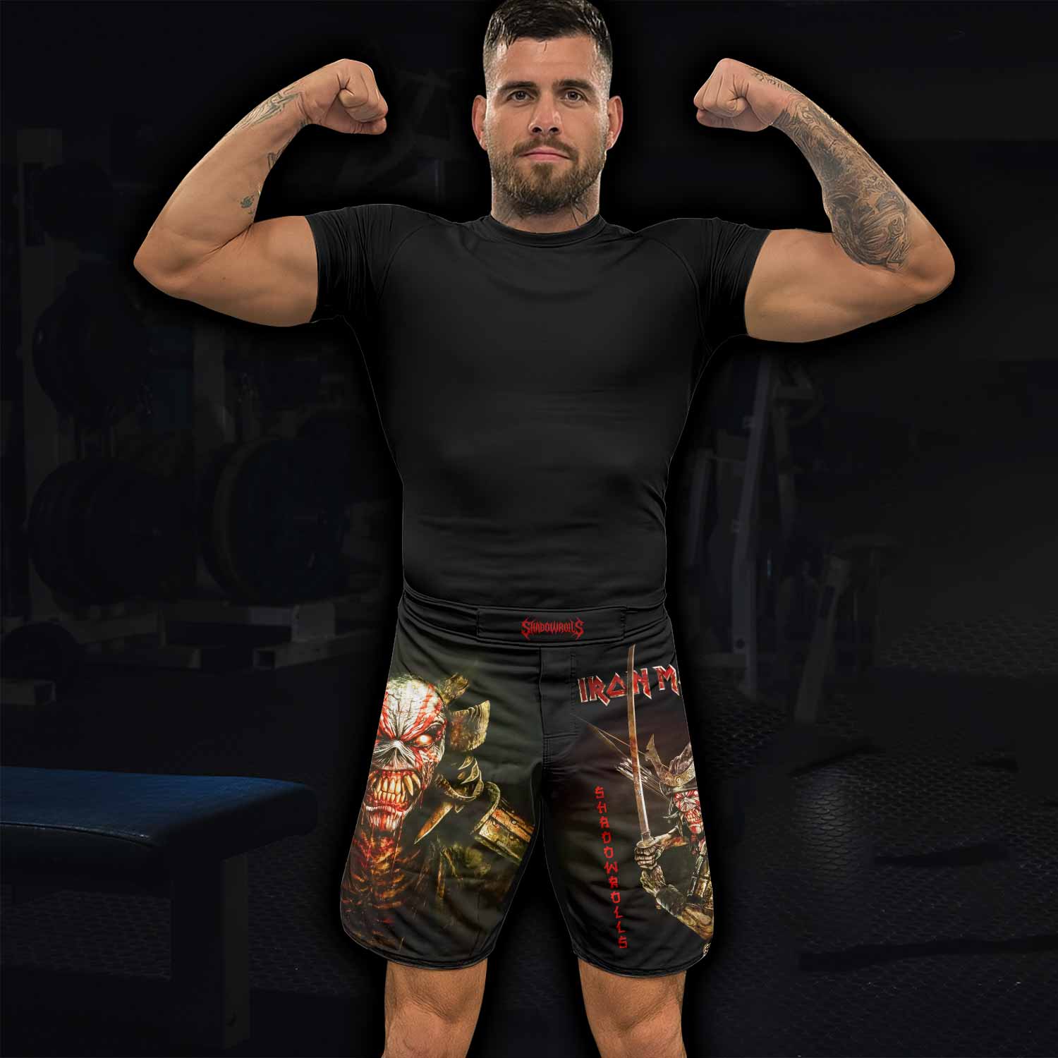 Iron Maiden Samurai Fight Shorts | MMA, BJJ, Boxing Apparel - lifestyle view