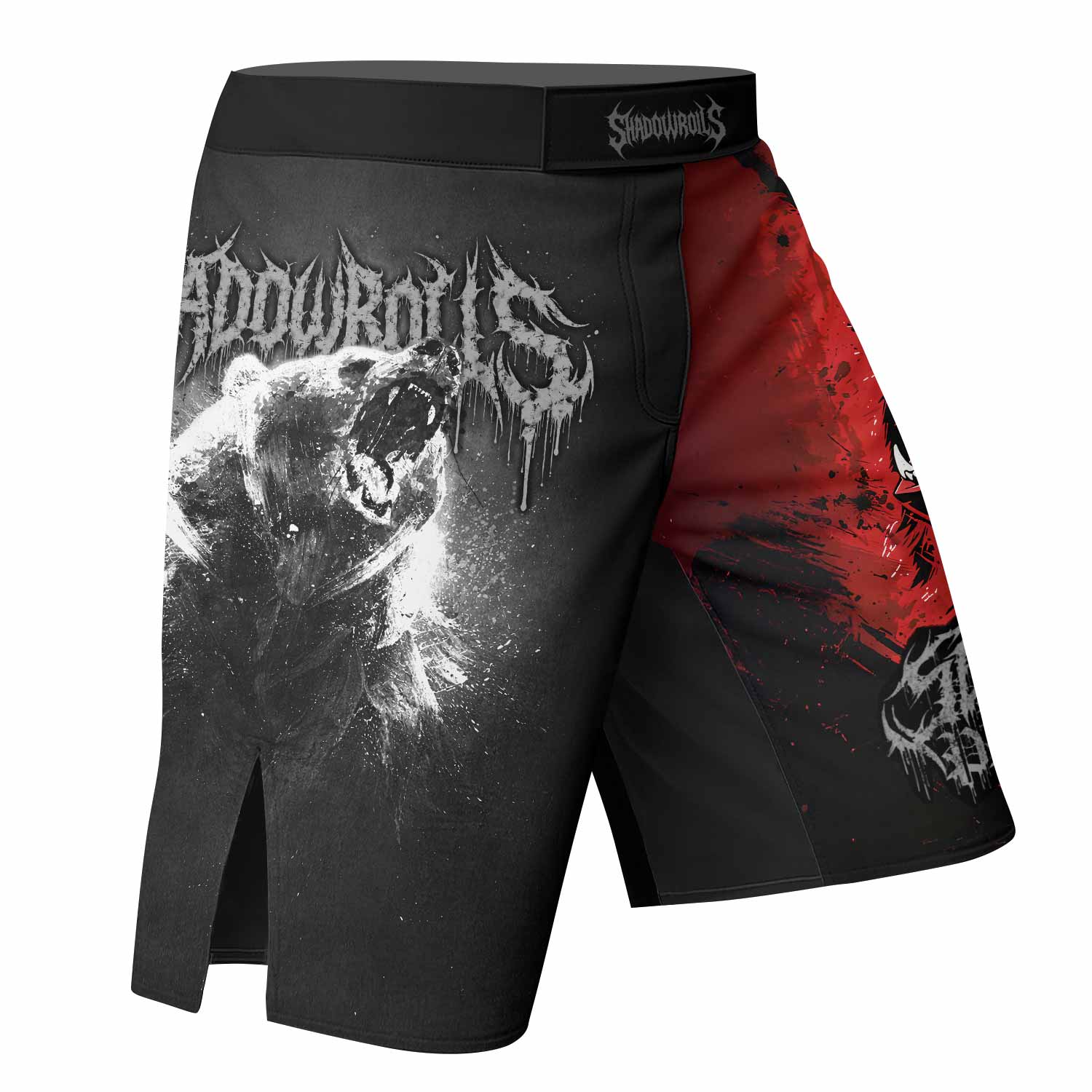 Slaughter to Prevail Bear Fight Shorts – Durable MMA & BJJ Shorts - right side mockup