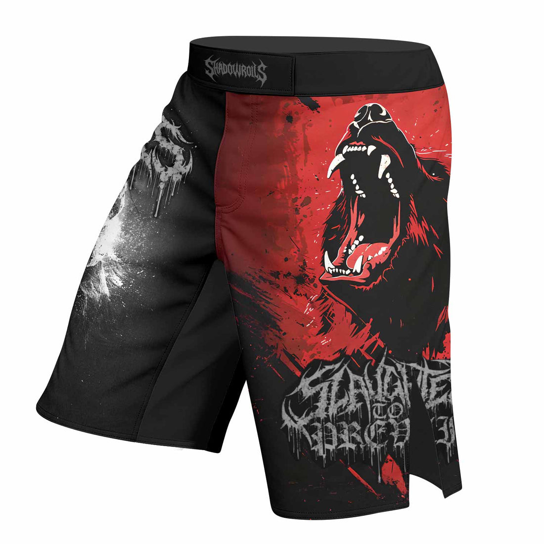 Slaughter to Prevail Bear Fight Shorts – Durable MMA & BJJ Shorts - right side mockup