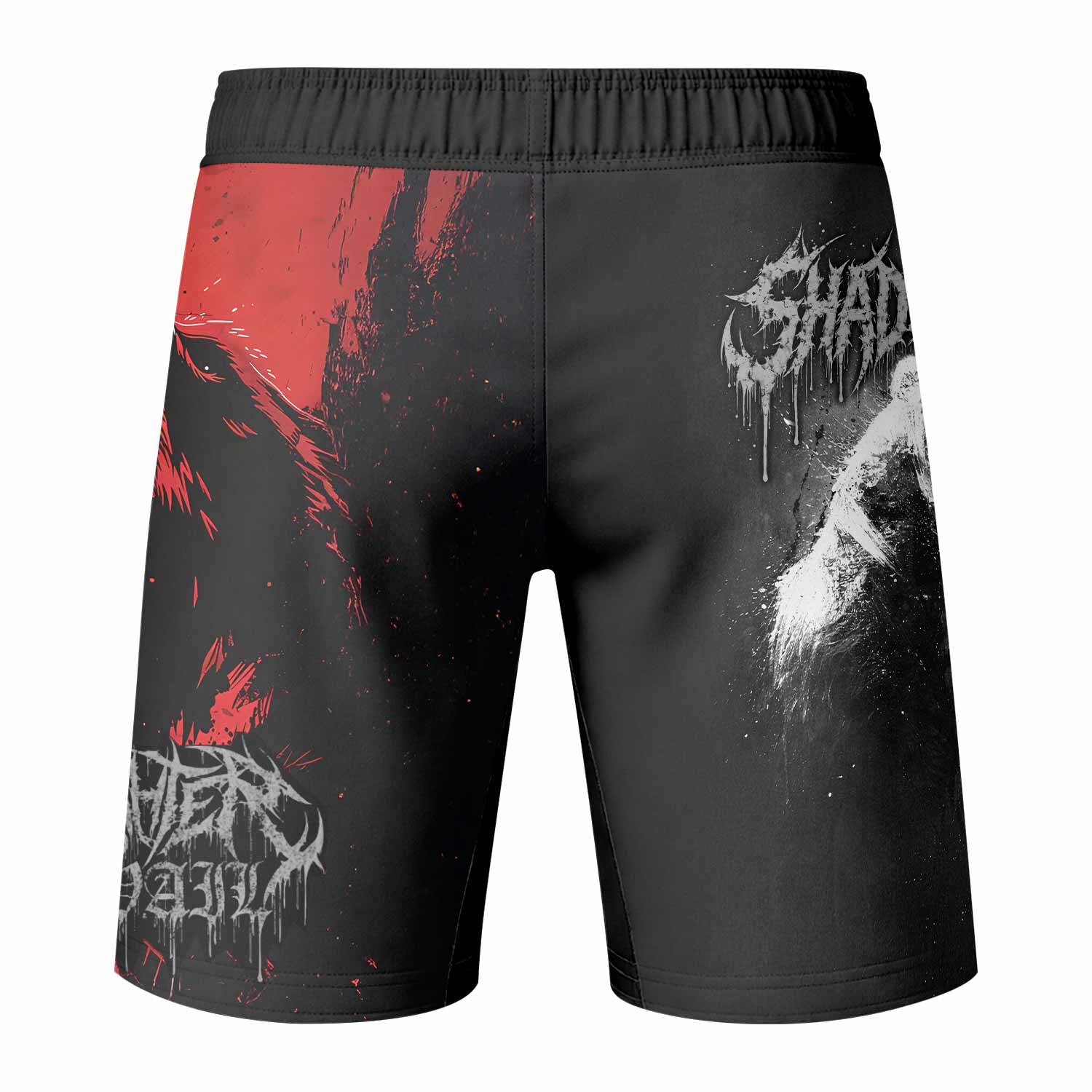 Slaughter to Prevail Bear Fight Shorts – Durable MMA & BJJ Shorts - back view mockup
