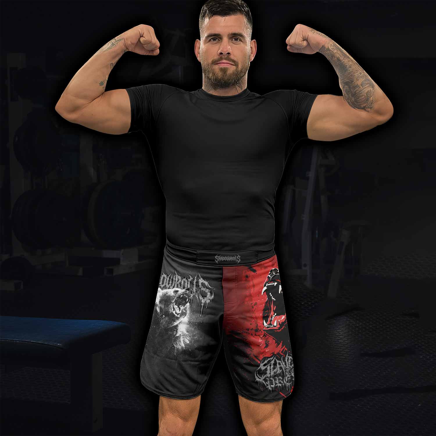 Slaughter to Prevail Bear Fight Shorts – Durable MMA & BJJ Shorts - lifestyle view