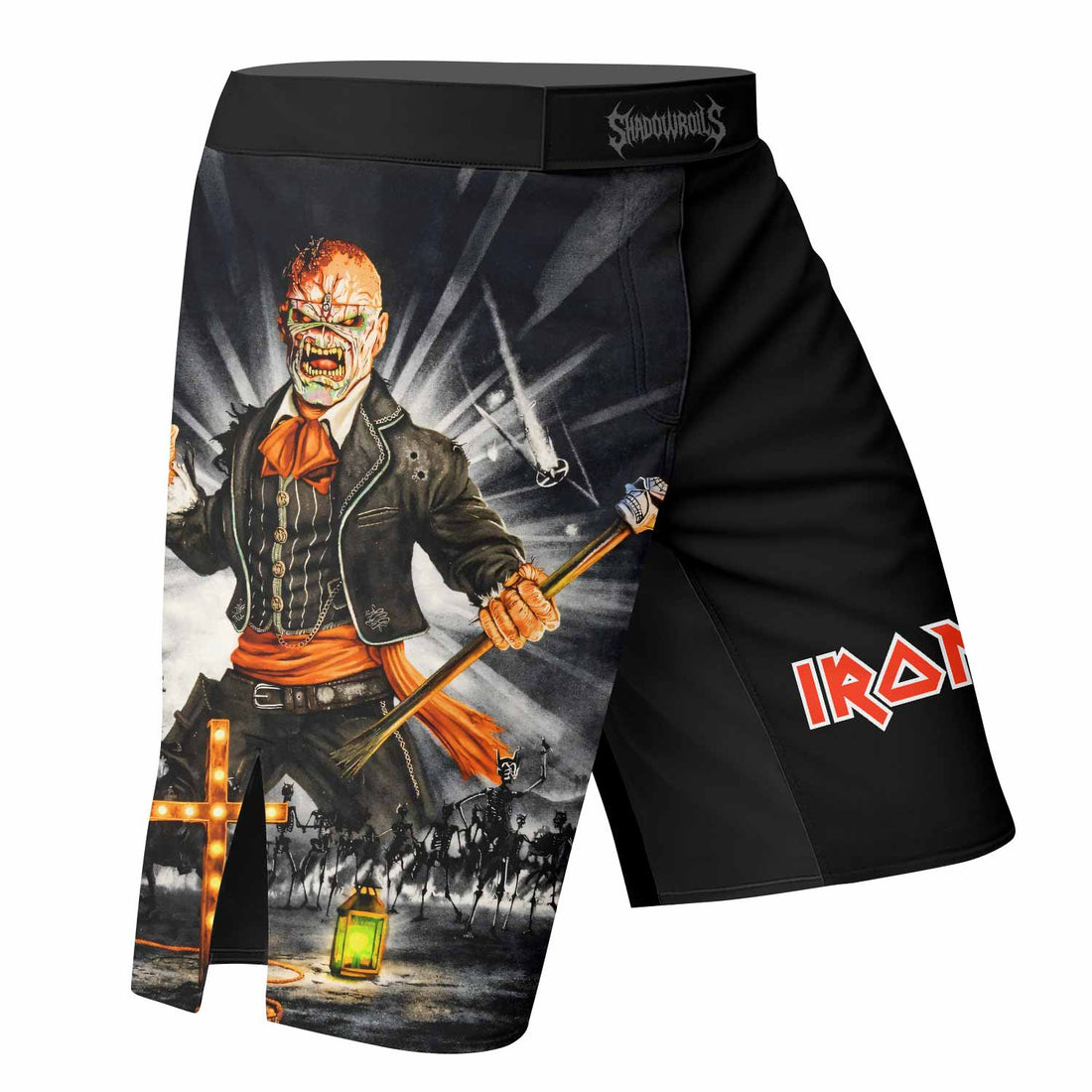 Iron Maiden Nights Of The Dead Fight Shorts – Durable MMA Sportswear - right side mockup