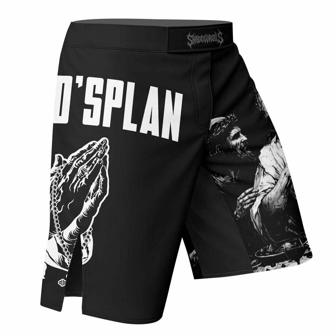 God's Plan Fight Shorts – Durable Fight Shorts for MMA & Training - right side mockup