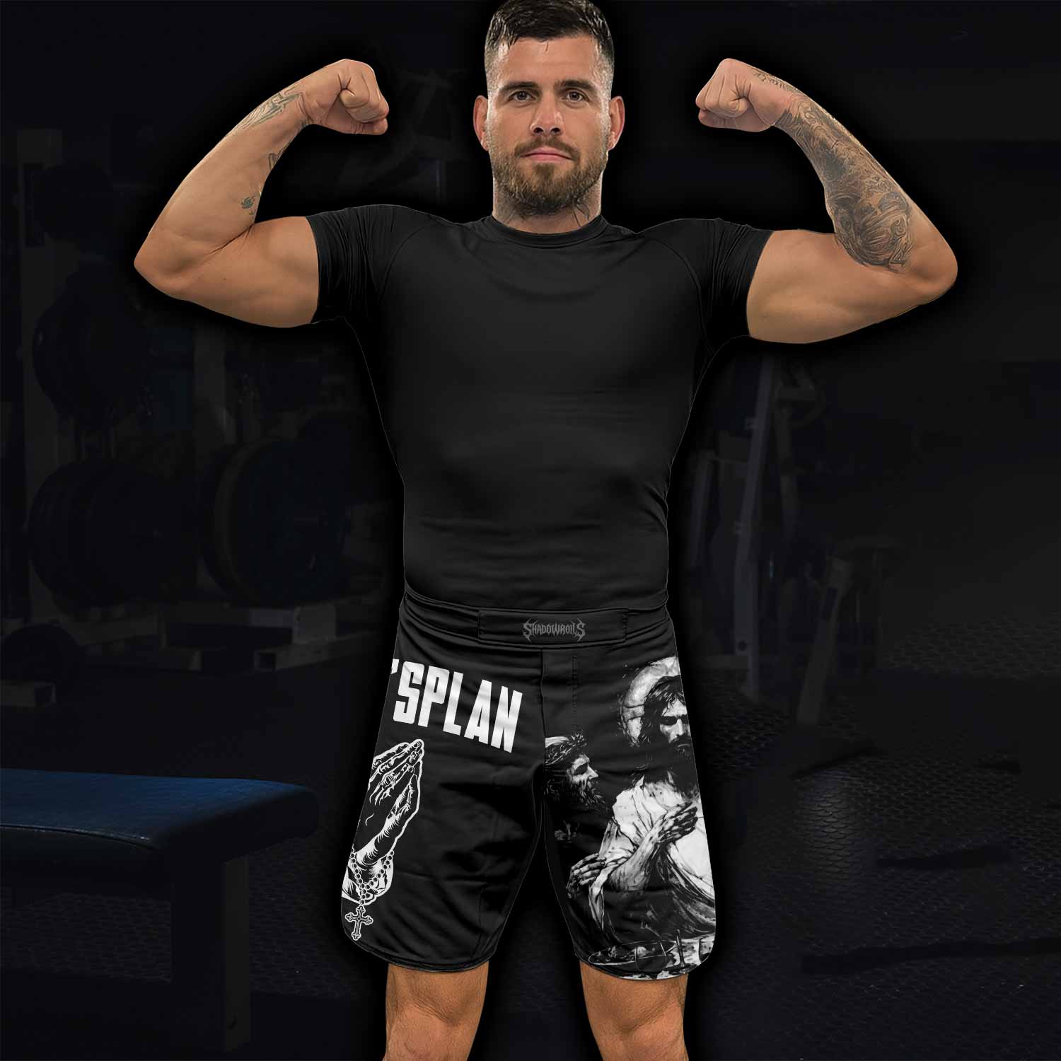 God's Plan Fight Shorts – Durable Fight Shorts for MMA & Training - lifestyle view