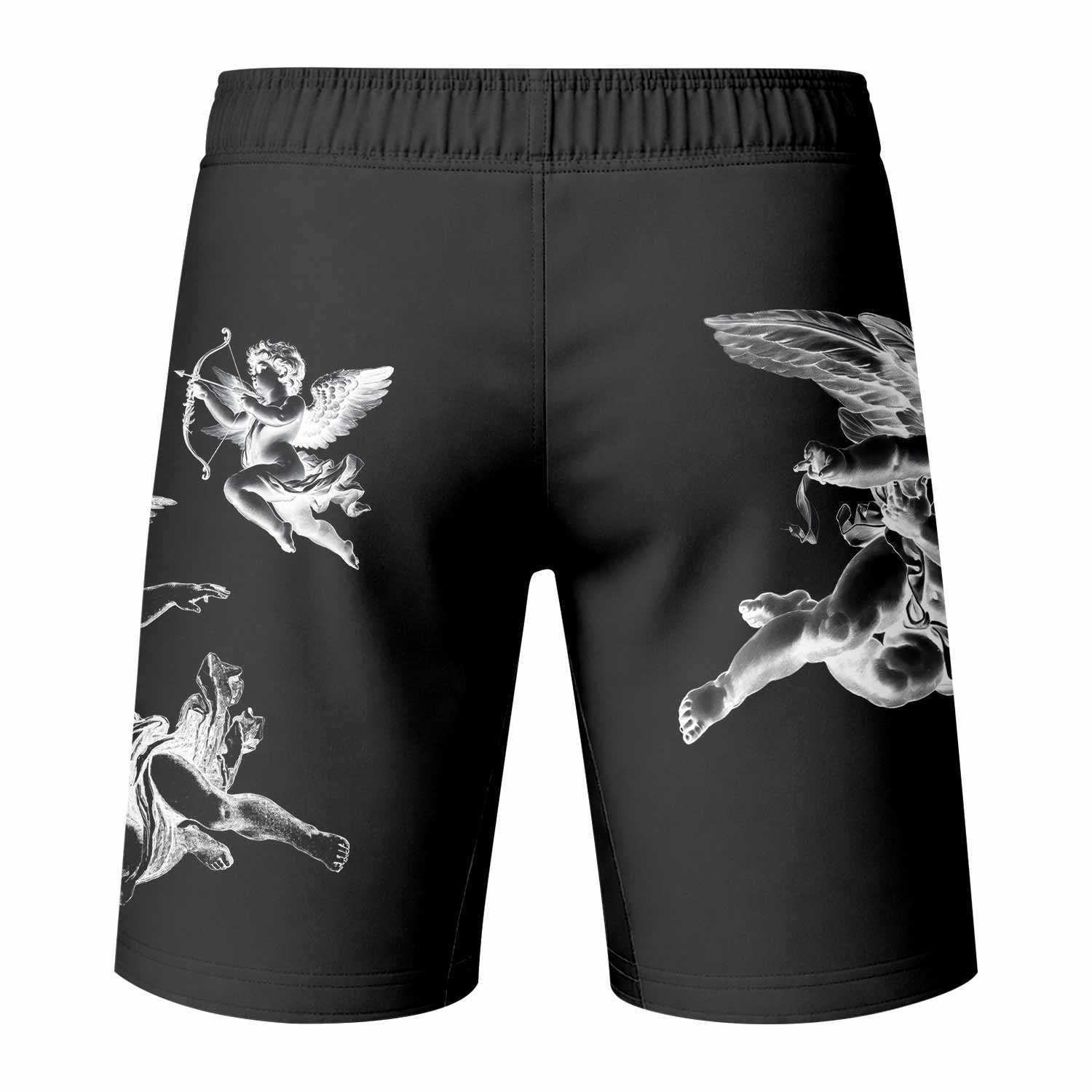Angels of Solace Fight Shorts – Durable MMA & BJJ Training Gear - back view mockup
