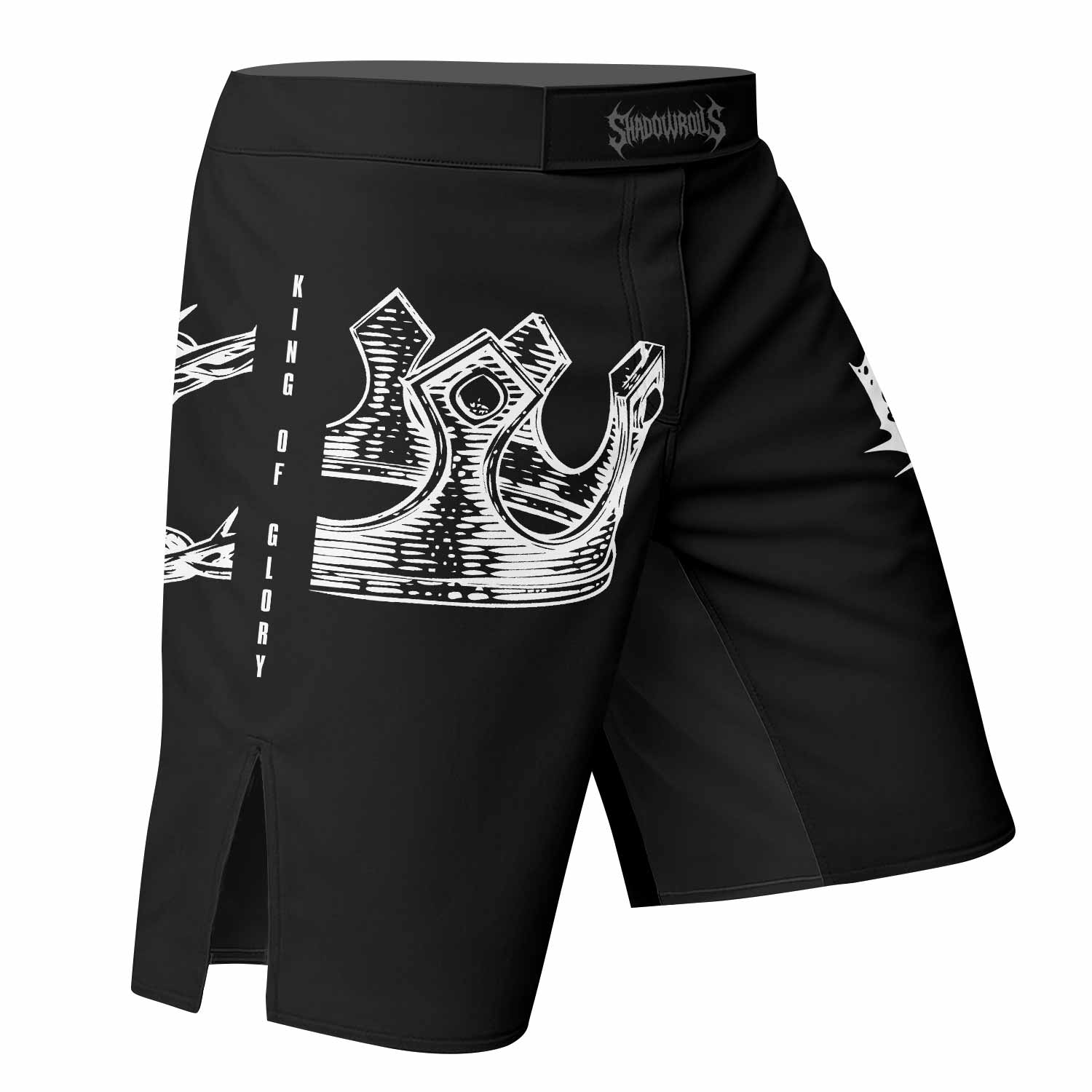 The King of Glory Fight Shorts | Durable MMA & BJJ Gear - right side mockup
