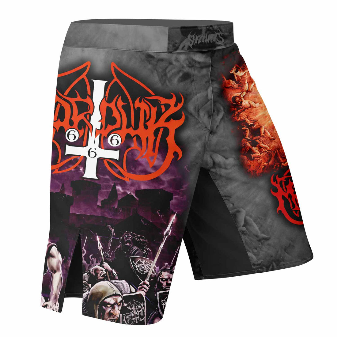 Marduk Heaven Shall Burn Fight Shorts – Durable MMA & Training Shorts - right side mockup