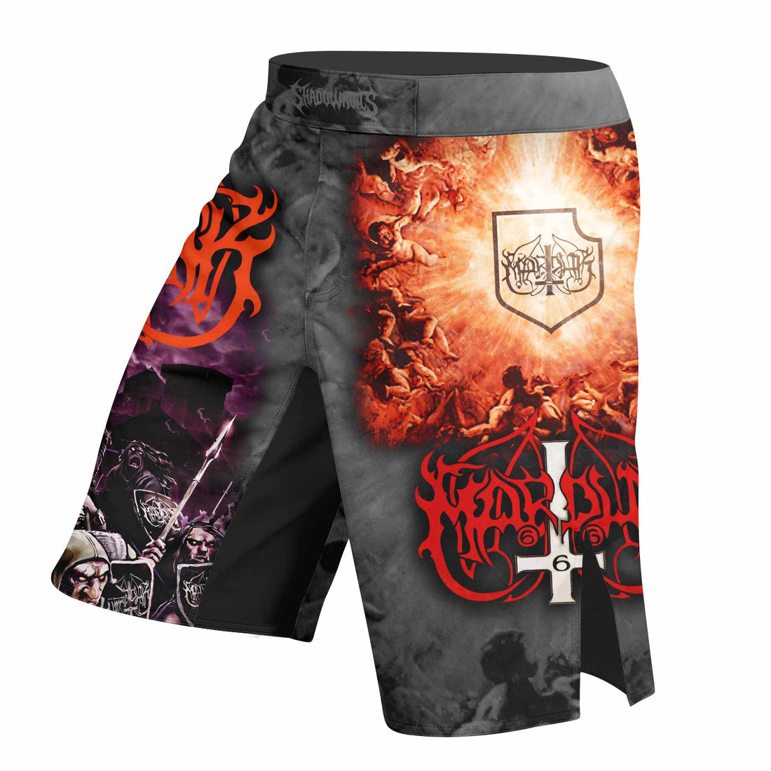 Marduk Heaven Shall Burn Fight Shorts – Durable MMA & Training Shorts - right side mockup