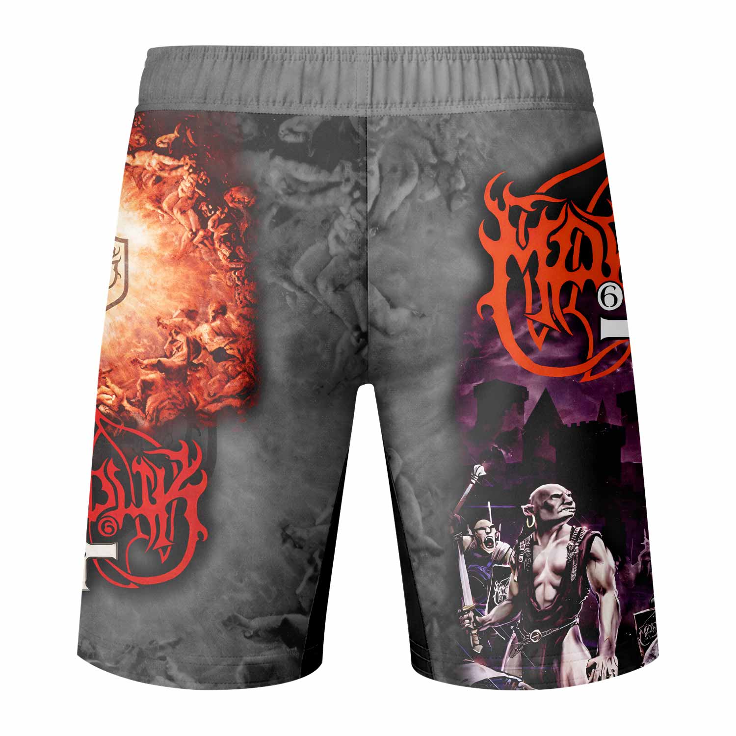 Marduk Heaven Shall Burn Fight Shorts – Durable MMA & Training Shorts - back view mockup